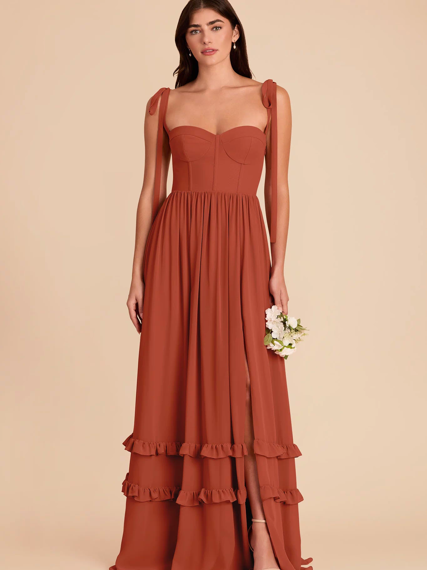 Auburn Evelyn Chiffon Dress by Birdy Grey