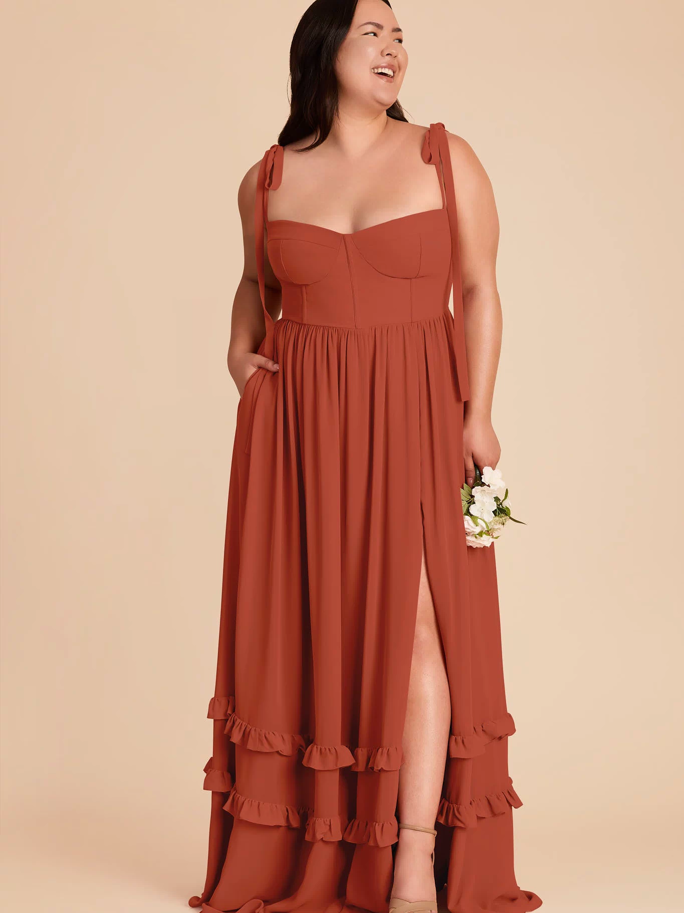 Auburn Evelyn Chiffon Dress by Birdy Grey