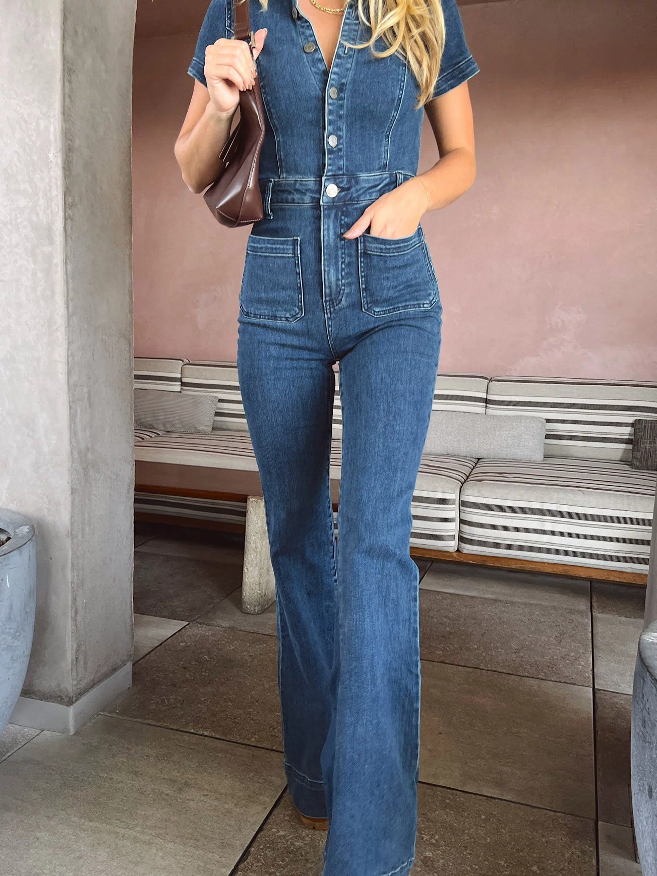 Everhart Jumpsuit ~ Lunar Blue