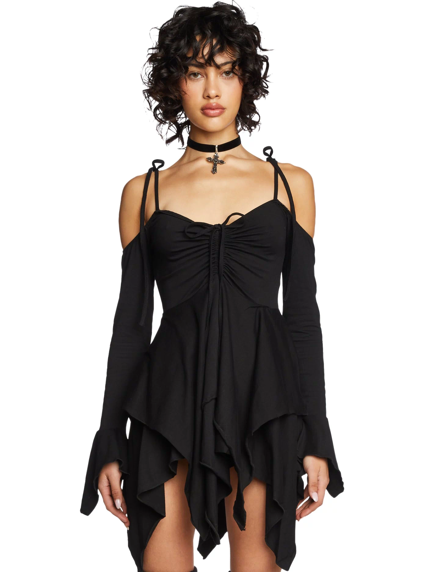 F is For Fairies Handkerchief Dress - Black