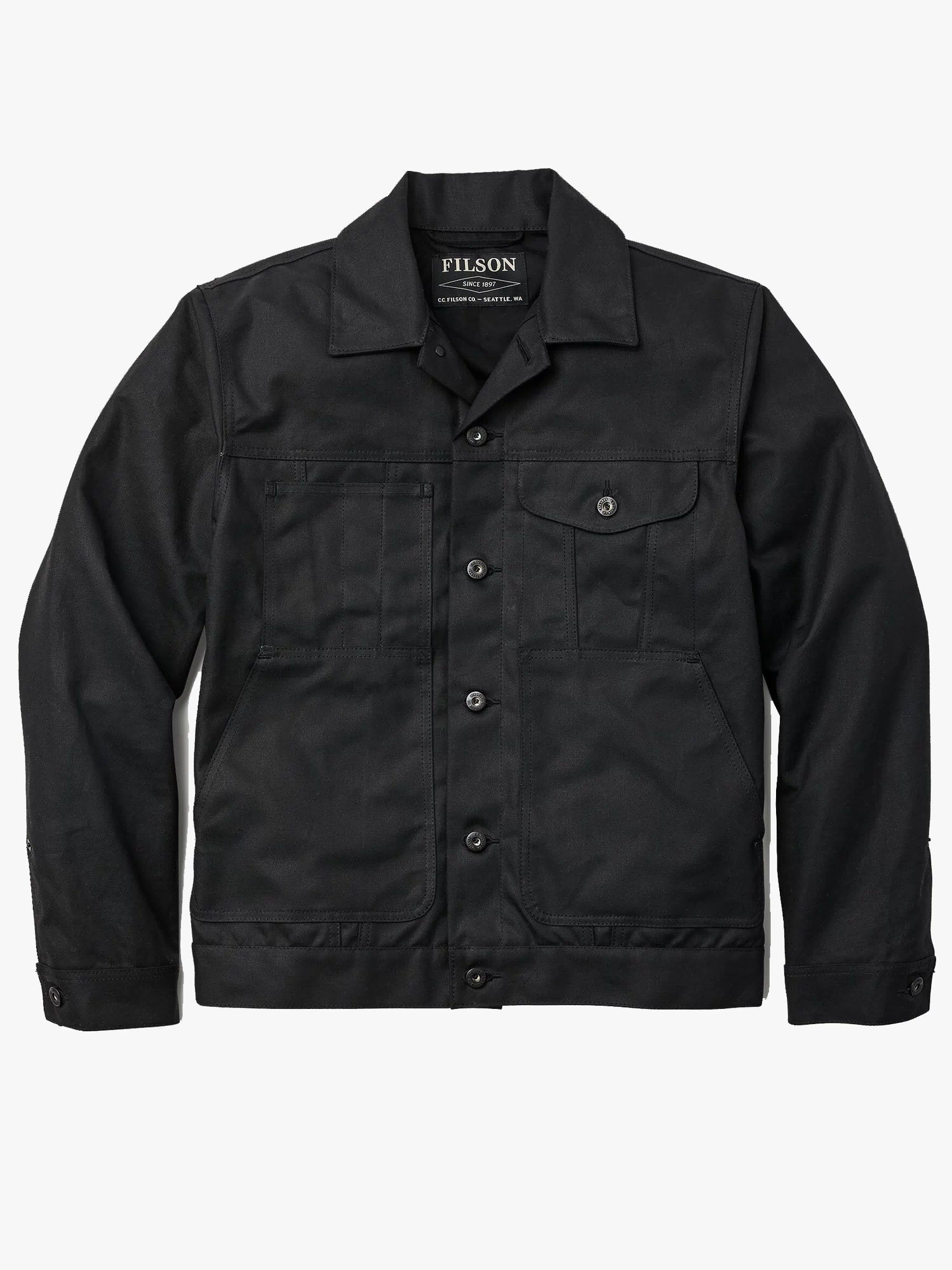 Filson Tin Cloth Short Lined Cruiser Jacket - Black
