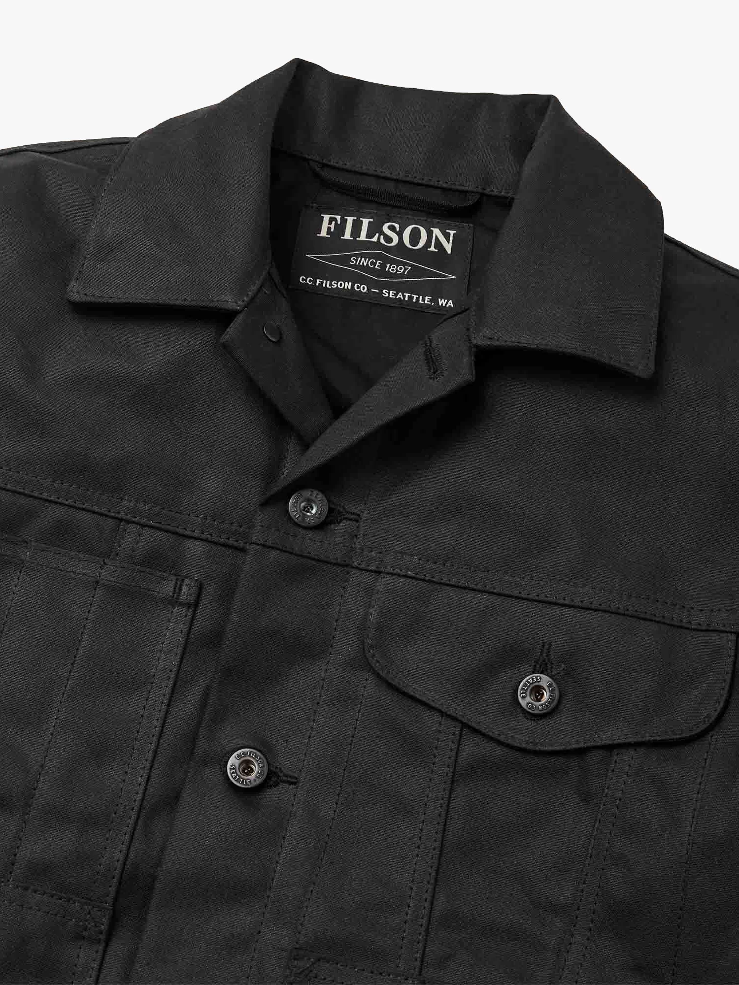 Filson Tin Cloth Short Lined Cruiser Jacket - Black | Filson Jackets & Coats | Jeanstore
