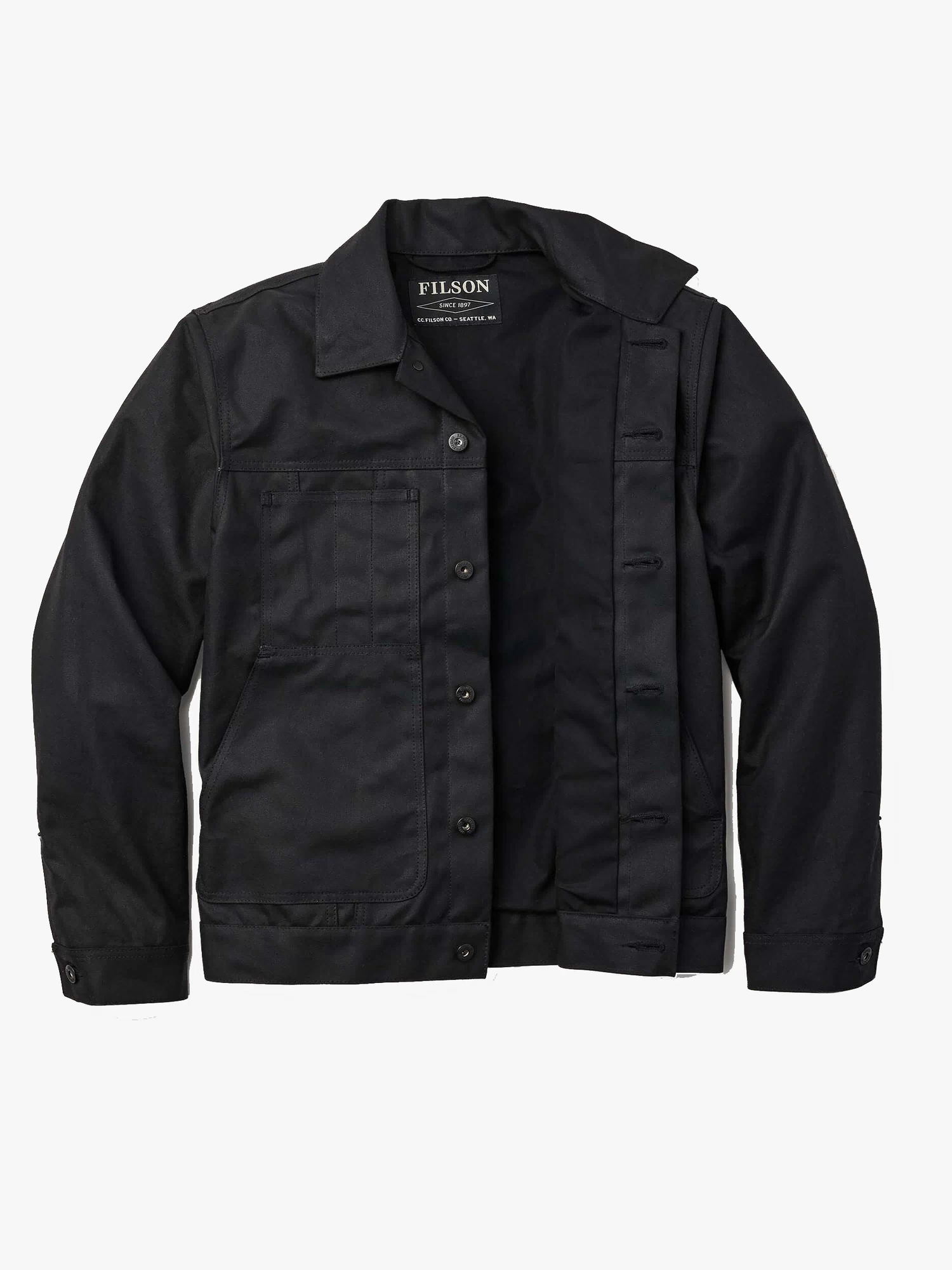 Filson Tin Cloth Short Lined Cruiser Jacket - Black | Filson Jackets & Coats | Jeanstore