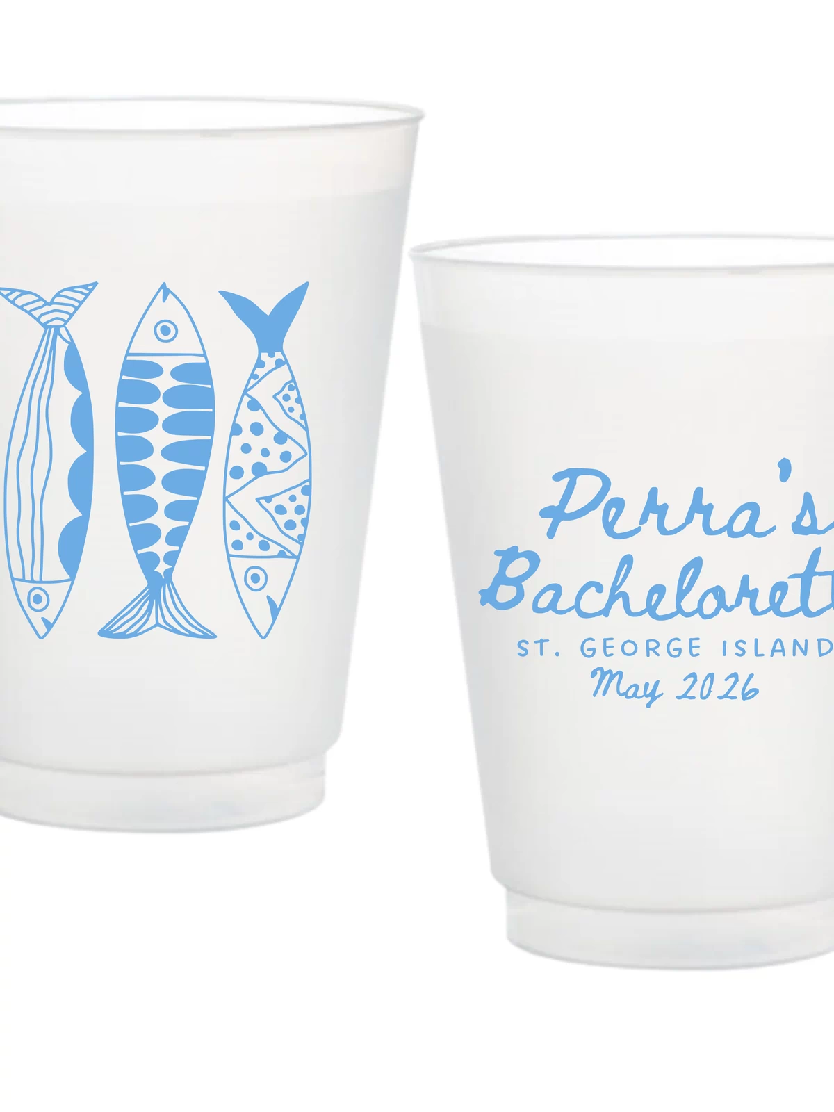 Fish Bachelorette Frosted Cups