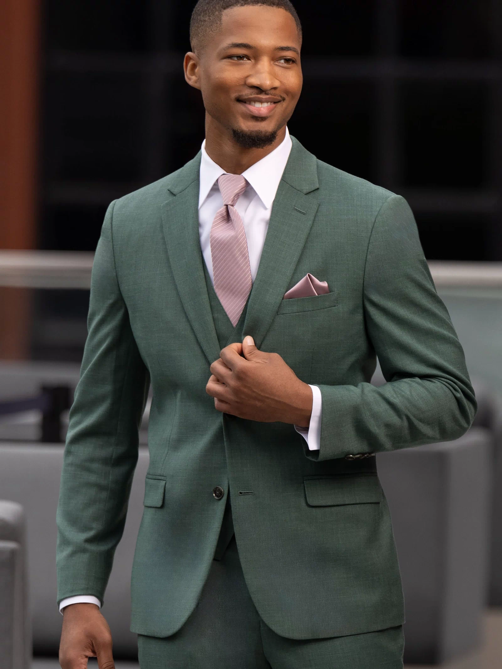 Couture 1910 Forest Green Stretch Slim Fit Suit Coat