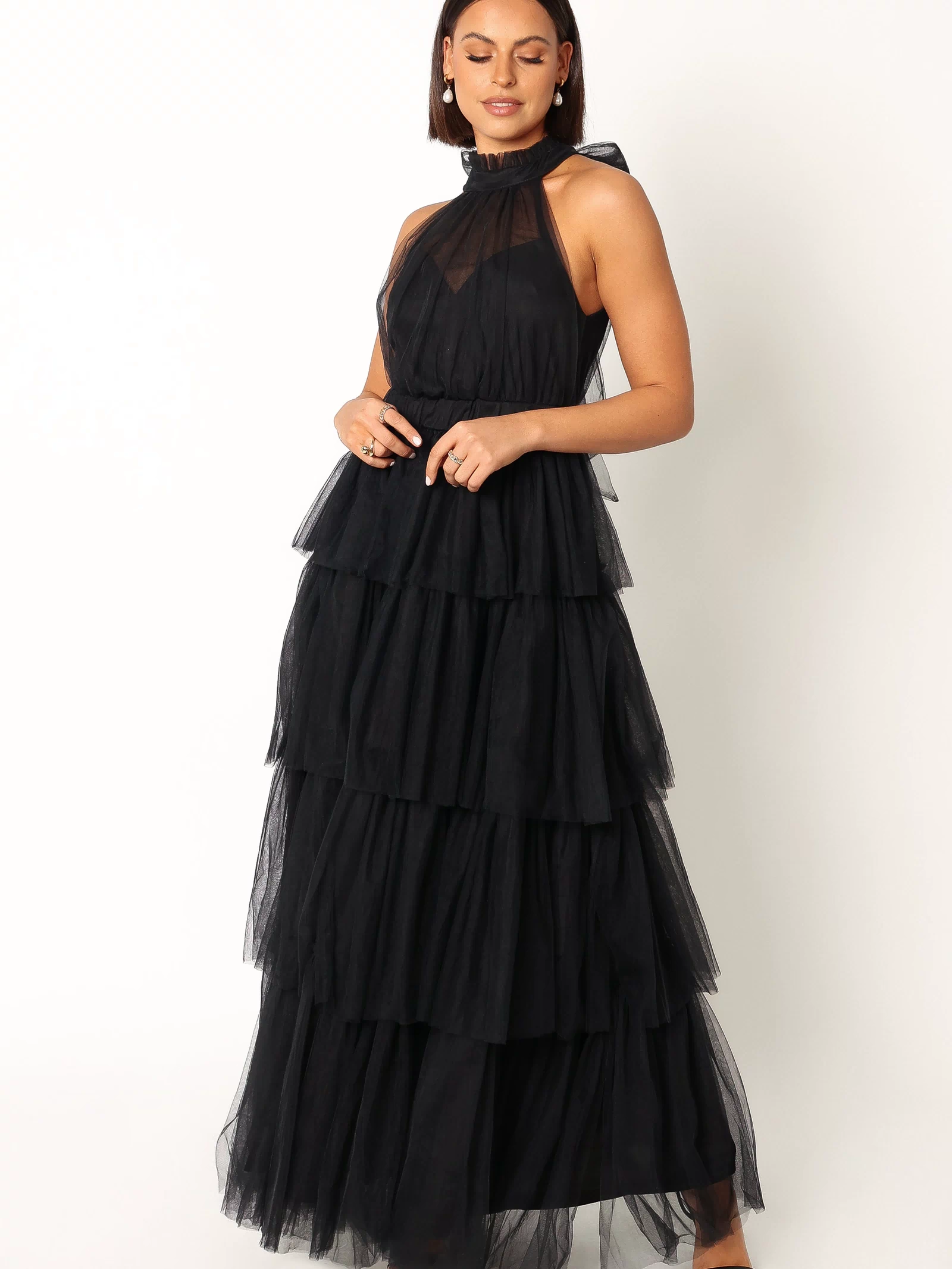 Frances Halterneck Maxi Dress - Black