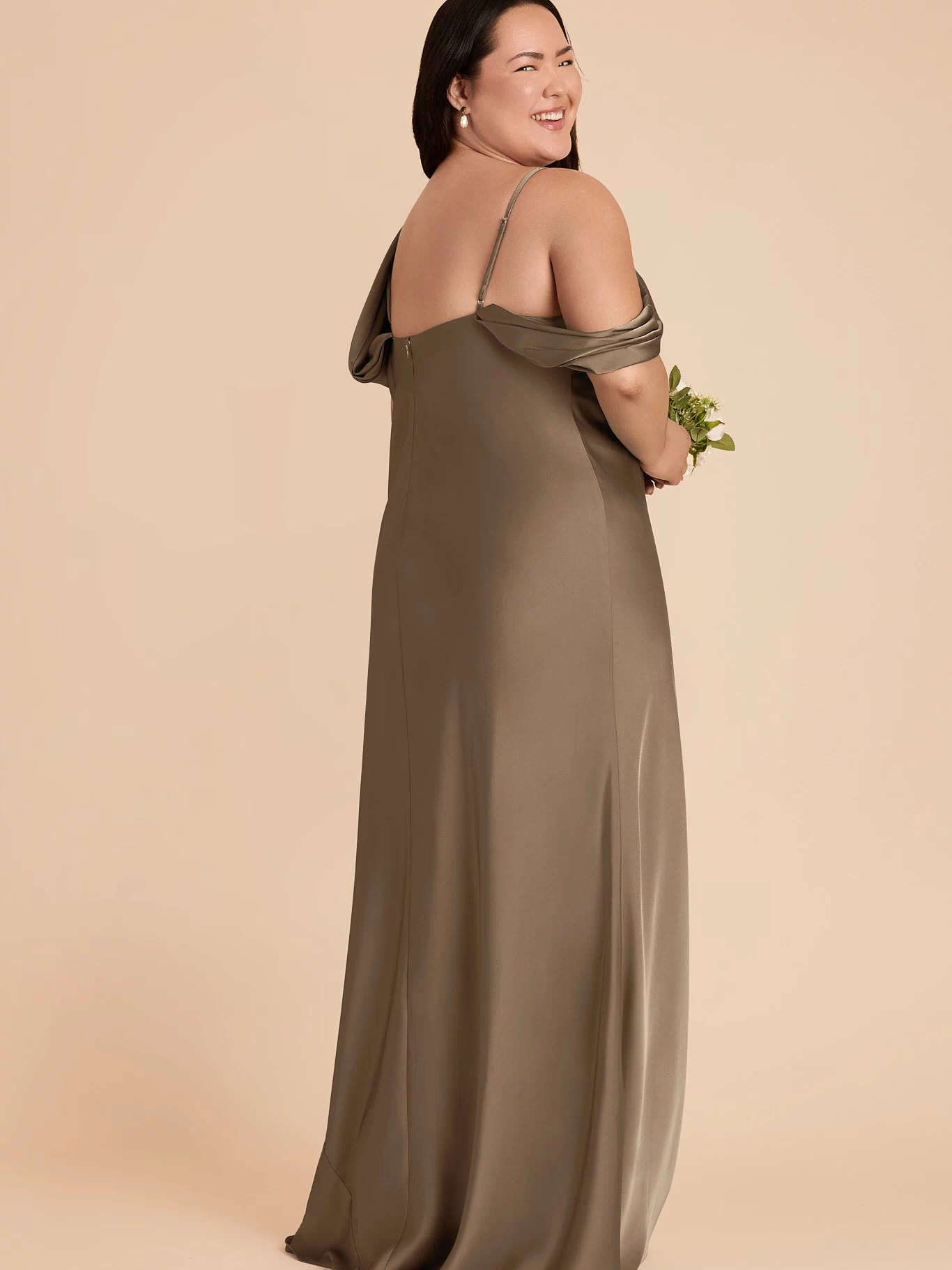 Freya Matte Satin Dress - Mocha 3X / MOCHA / Rush Production