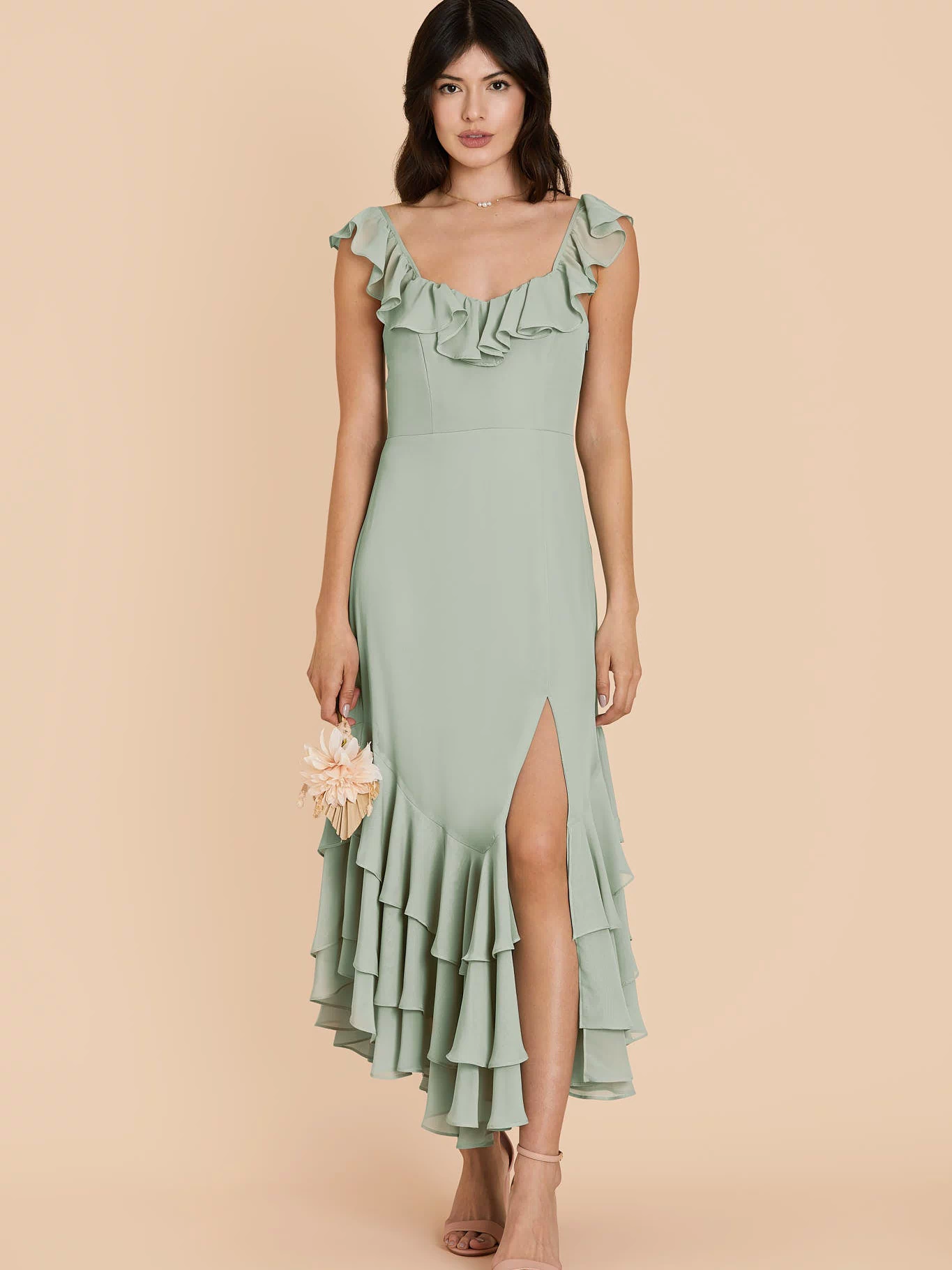 Ginny Chiffon Dress - Sage