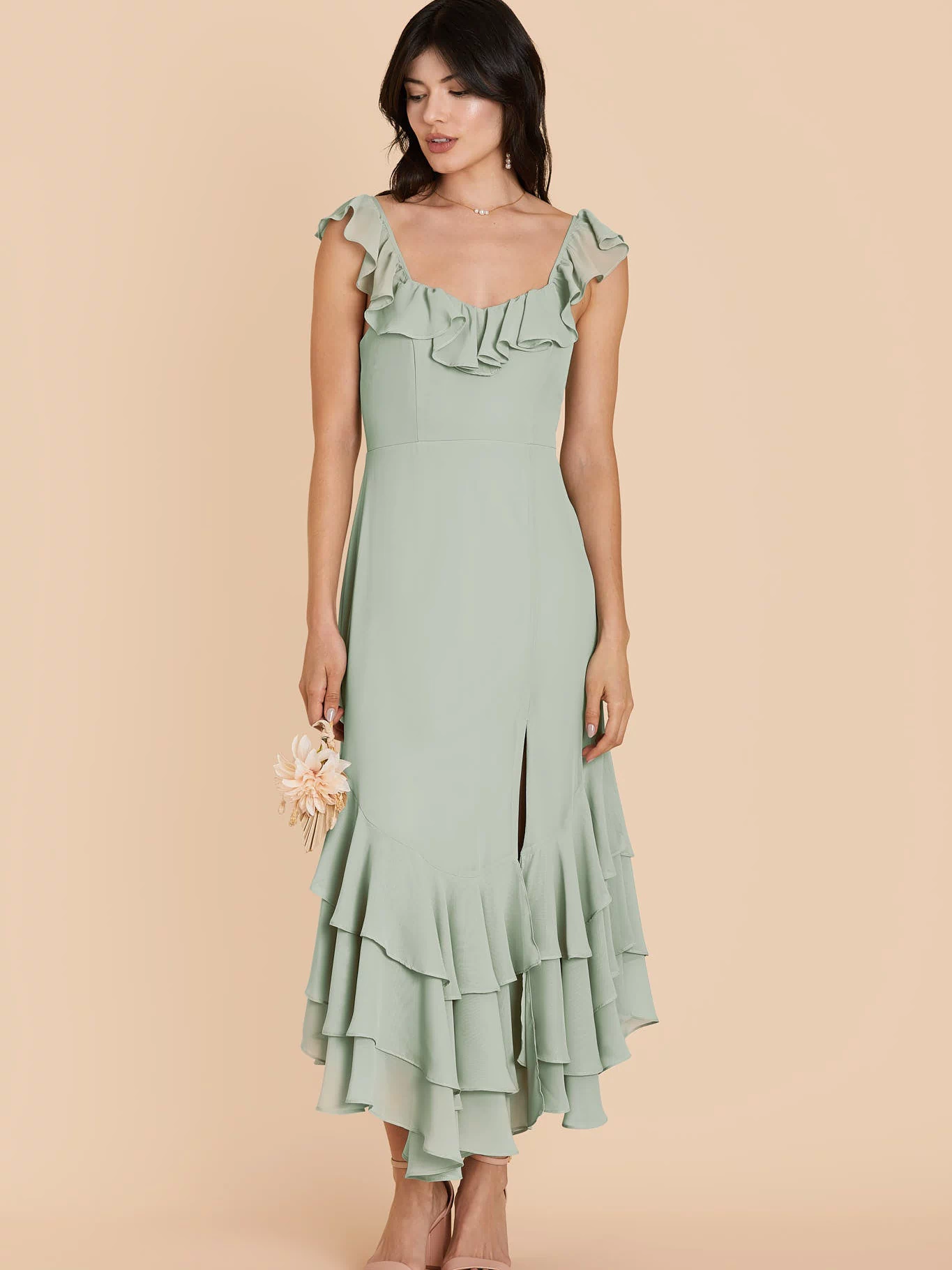 Sage Ginny Chiffon Dress by Birdy Grey
