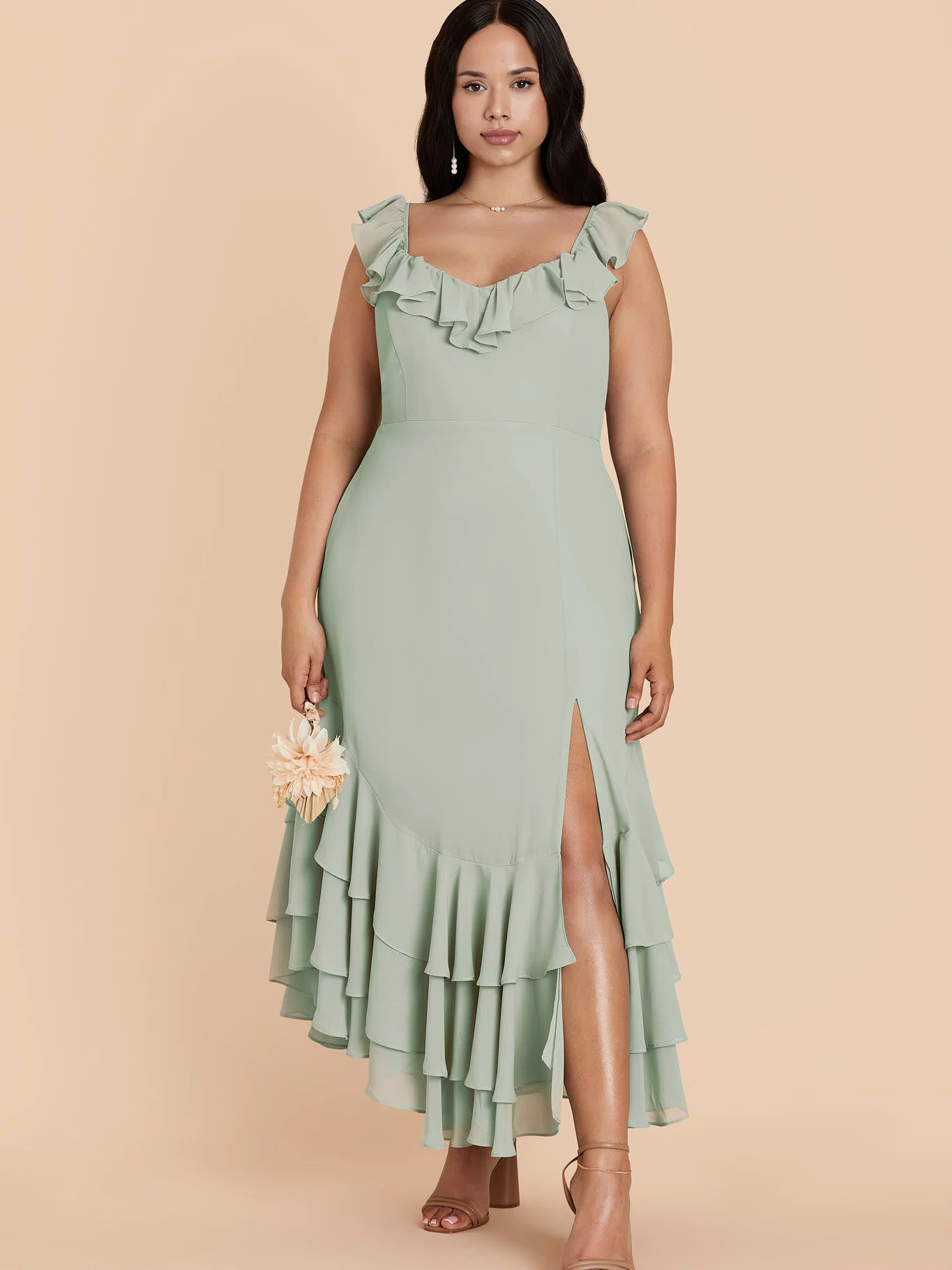 Sage Ginny Chiffon Dress by Birdy Grey