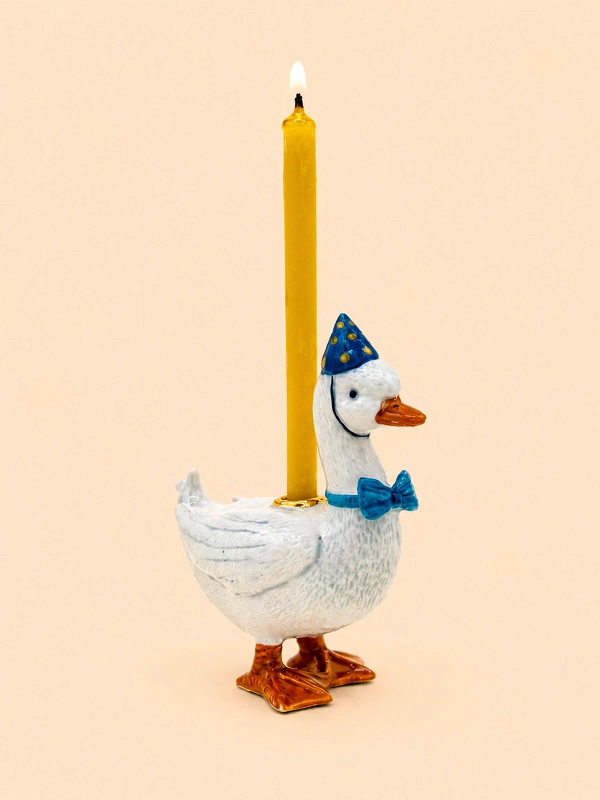 Blue Goose Cake Topper | Porcelain Party Animal | Candle Holder