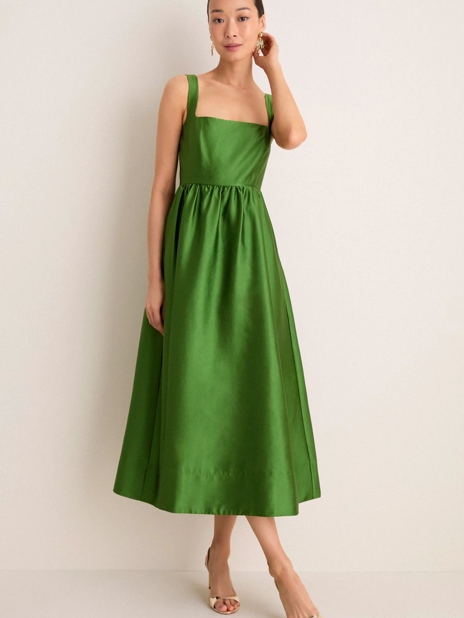 Green Dupioni Esme Dress