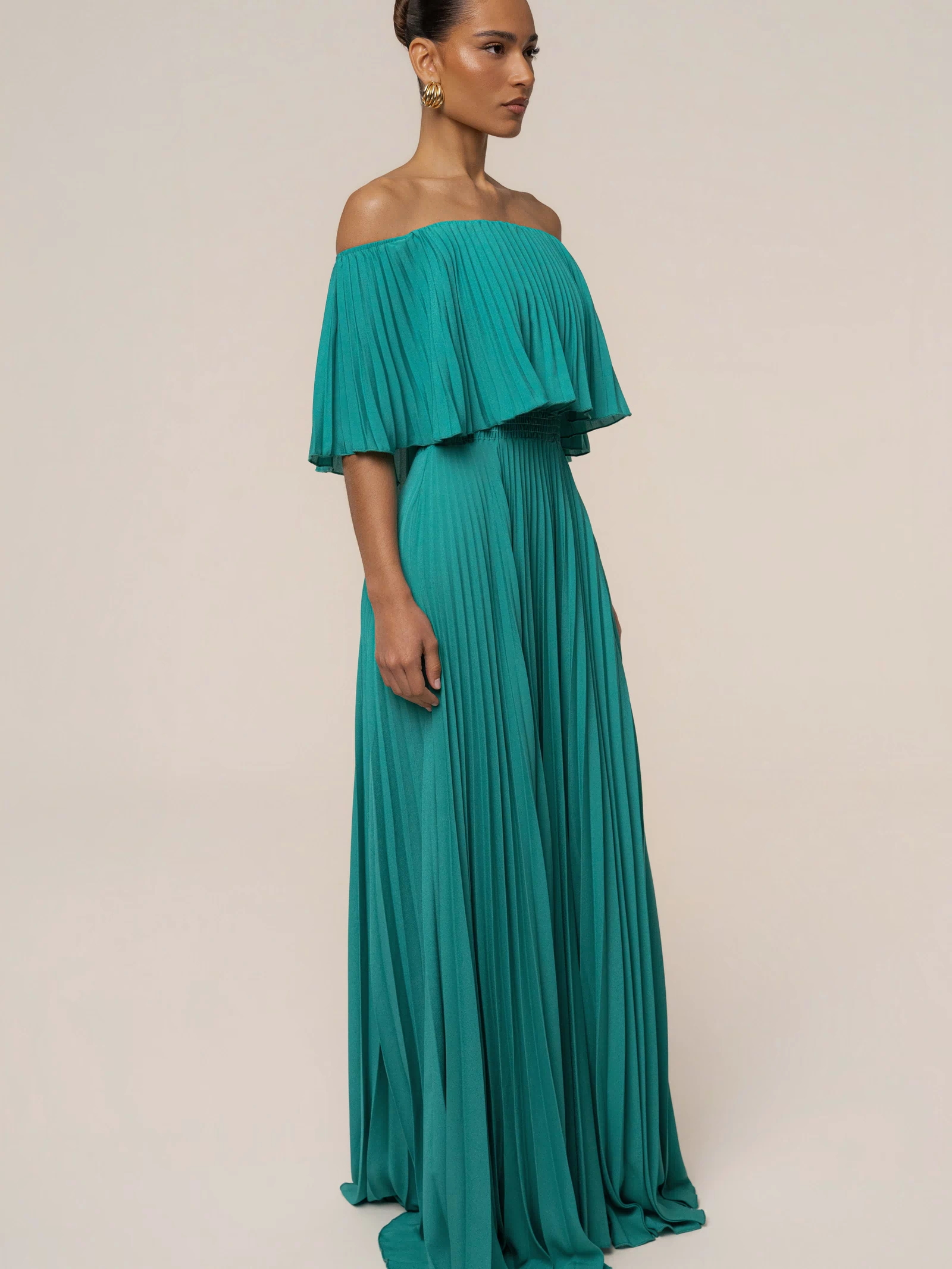 Green Sunshine Pleated Maxi Dress - JLUXLABEL