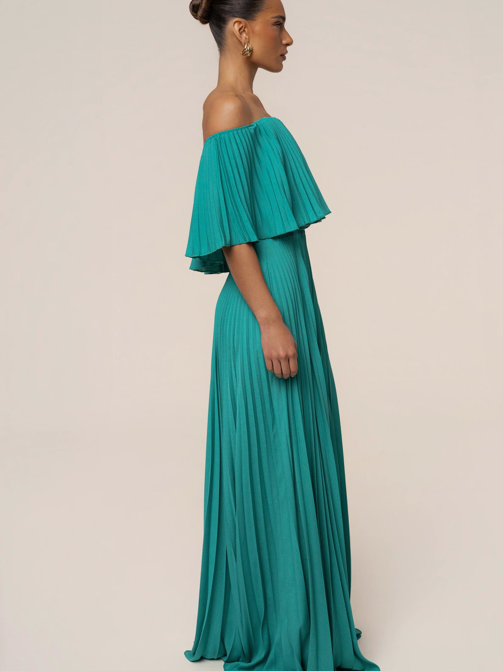 Green Sunshine Pleated Maxi Dress - JLUXLABEL