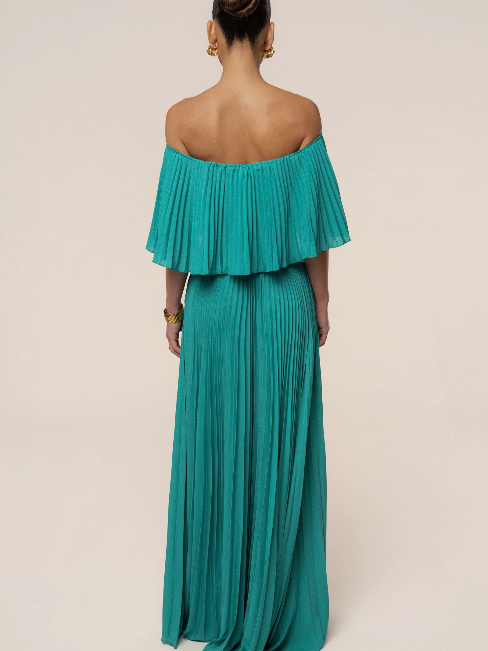 Green Sunshine Pleated Maxi Dress - JLUXLABEL