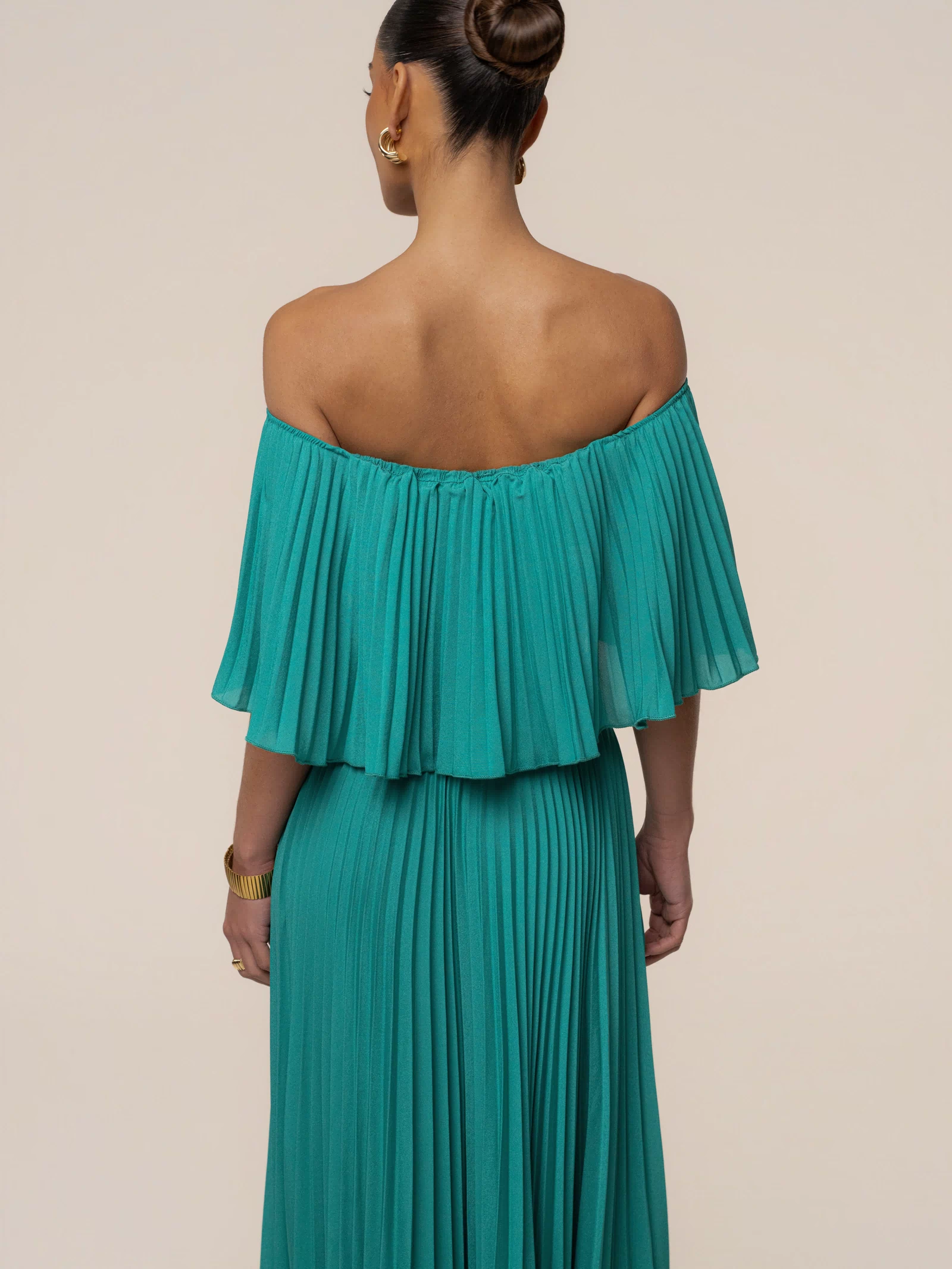 Green Sunshine Pleated Maxi Dress - JLUXLABEL