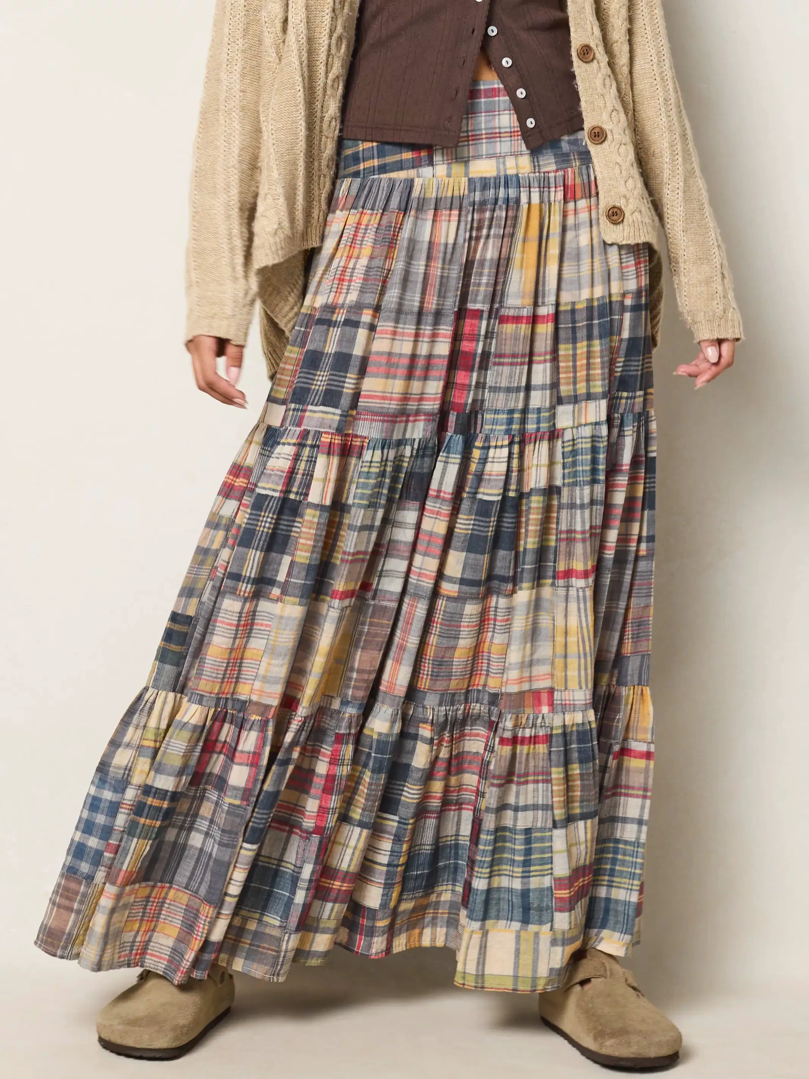 Hanna Convertible Maxi Skirt - Greenfield Madras Multi