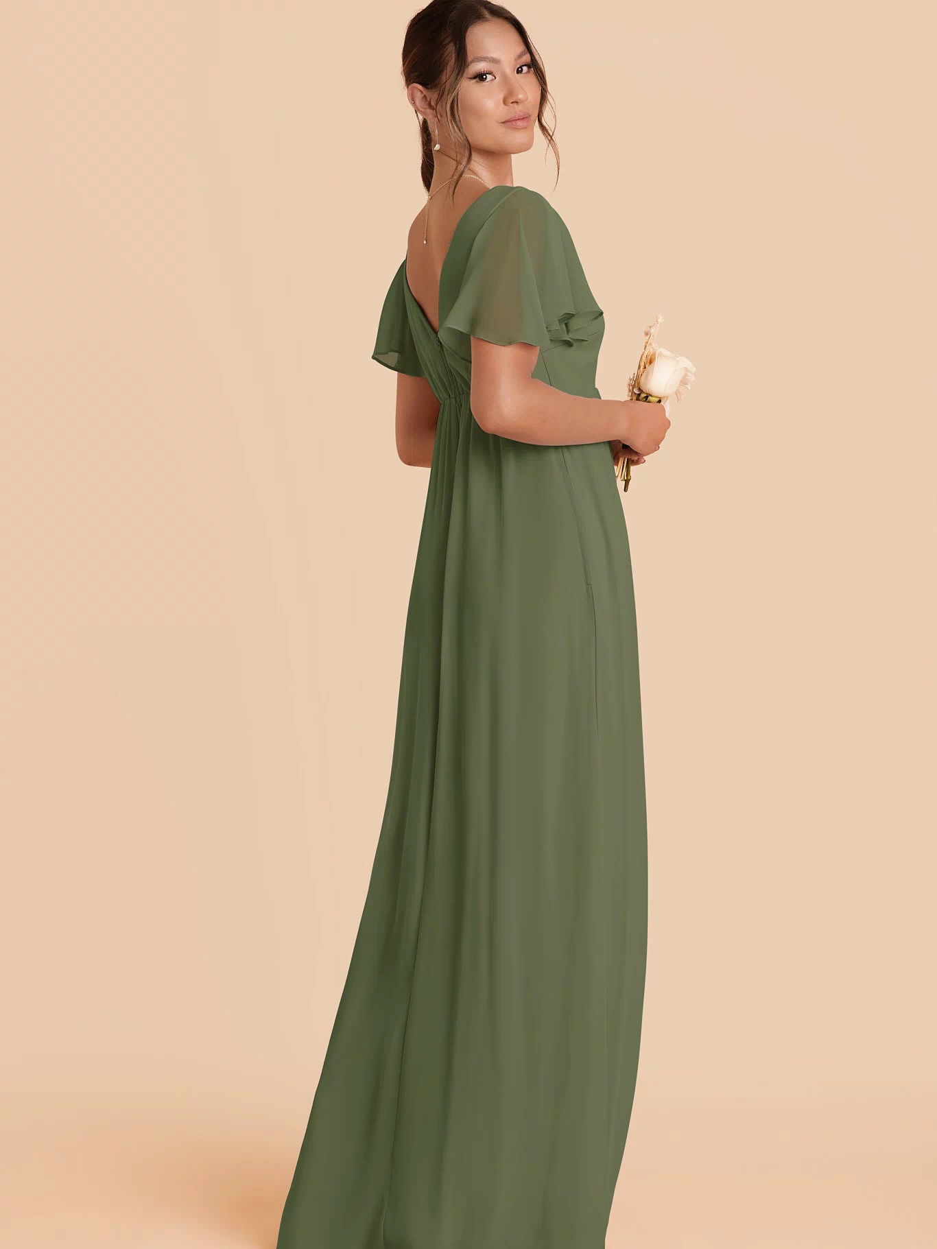 Hannah Chiffon Dress - Olive  XXL / OLIVE / Rush Production
