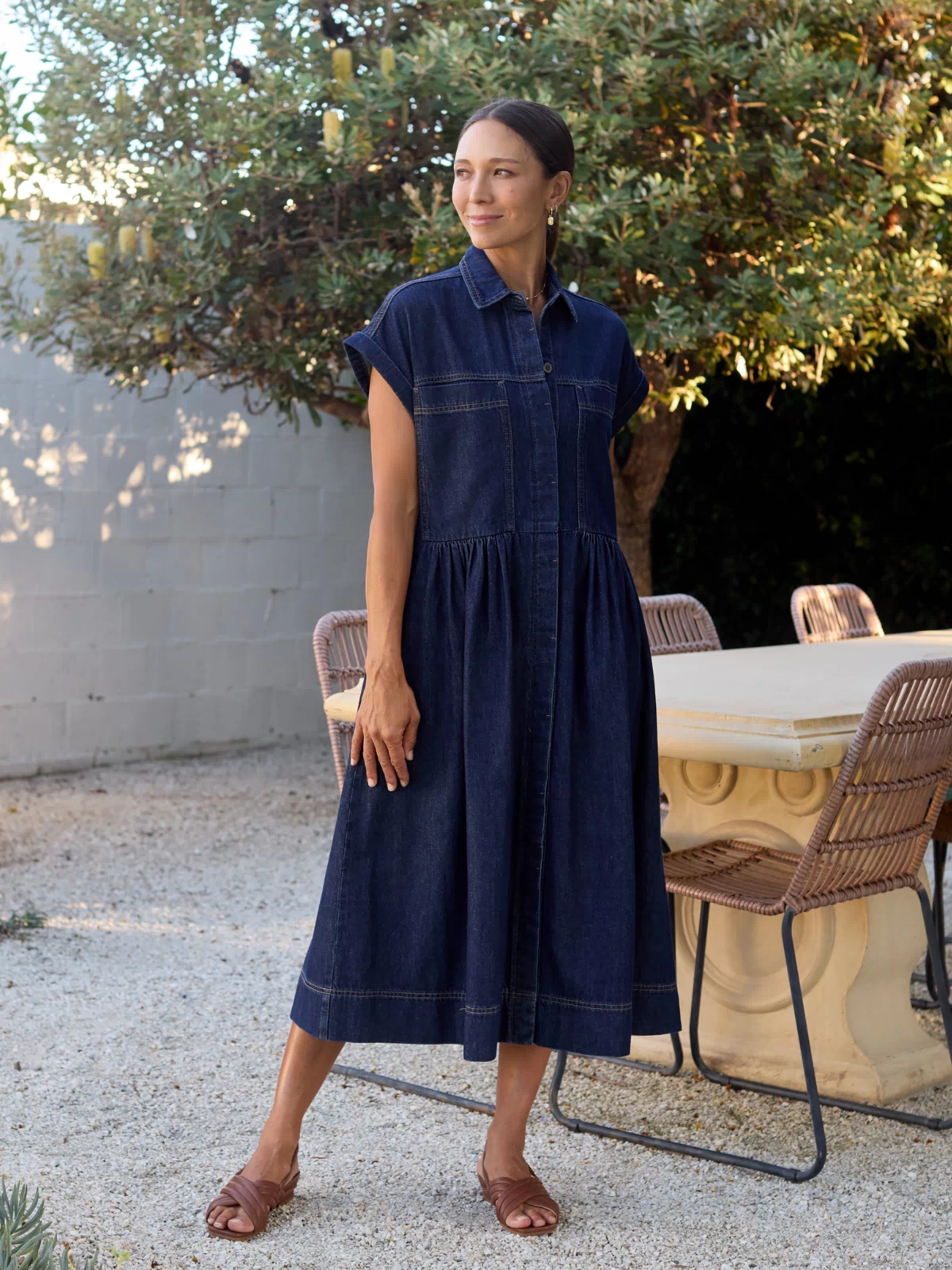 HARPER DENIM DRESS - INDIGO