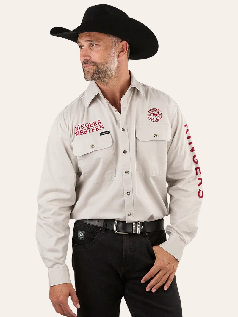 Hawkeye Mens Full Button Work Shirt