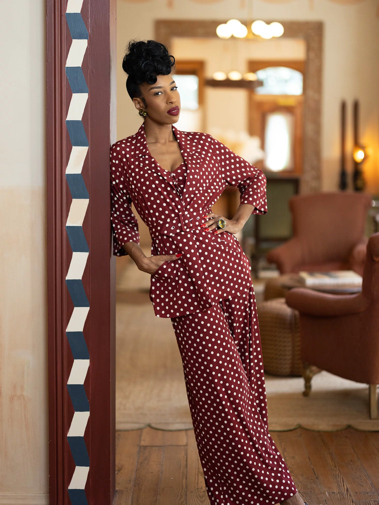 Heather Blazer - Dubonnet Dots - Final Sale
