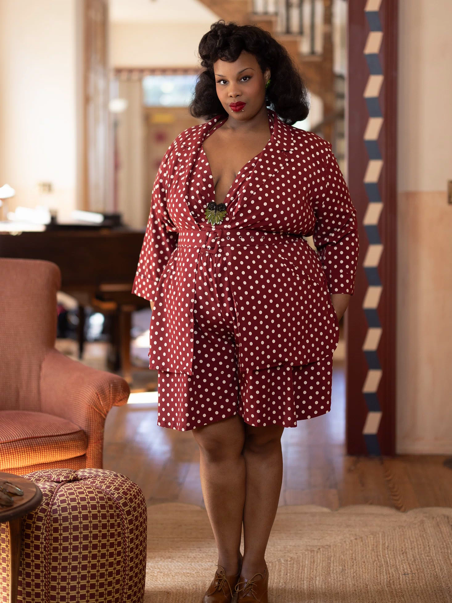 Heather Blazer - Dubonnet Dots - Final Sale ##description##