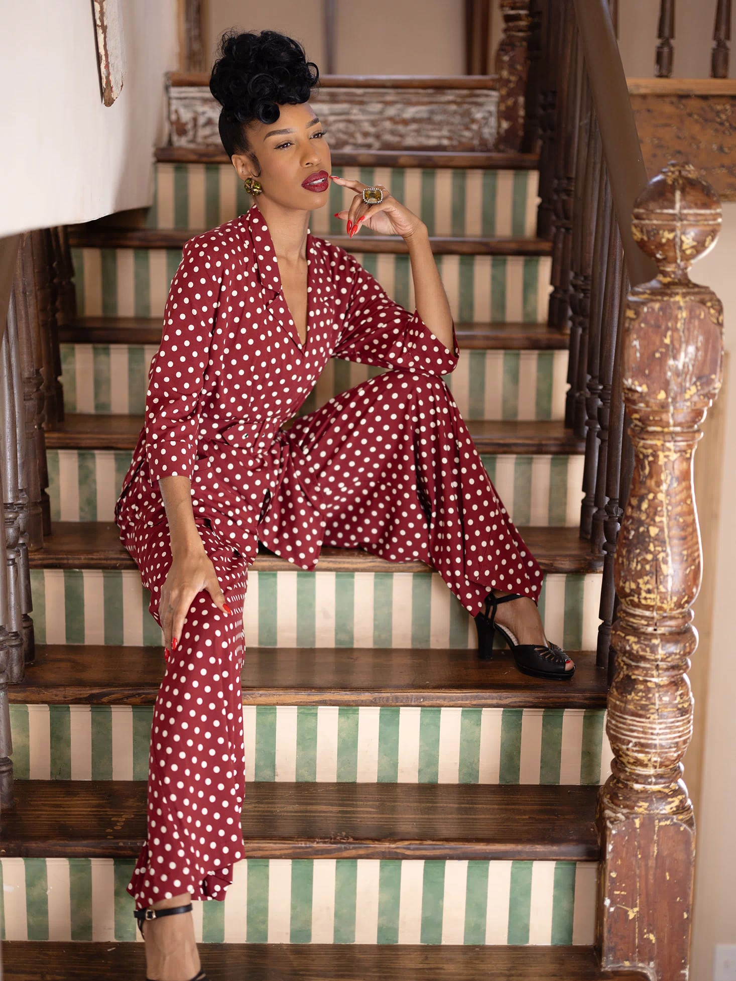 Heather Blazer - Dubonnet Dots - Final Sale ##description##