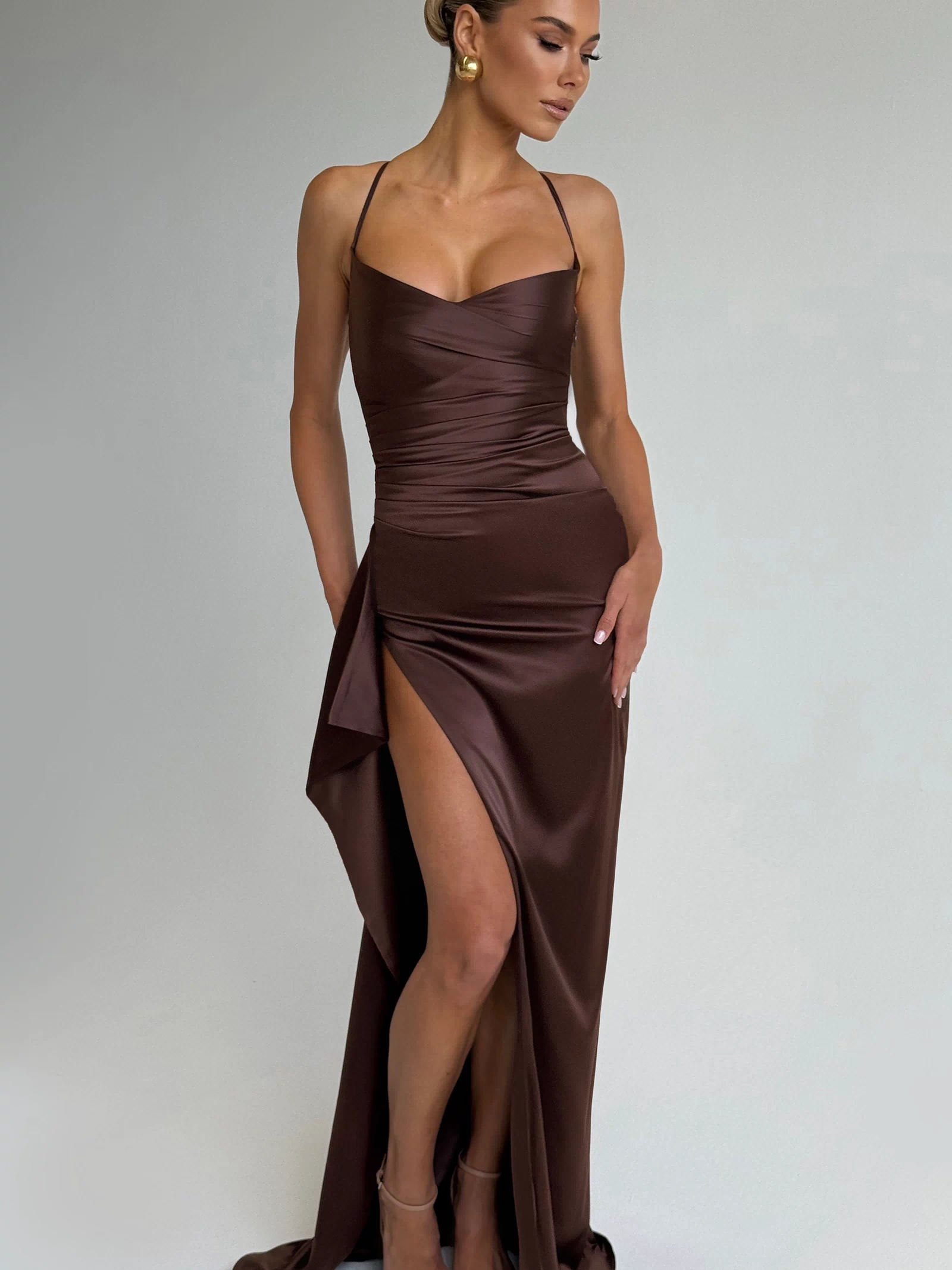 Helen Maxi Dress - Plum Brown