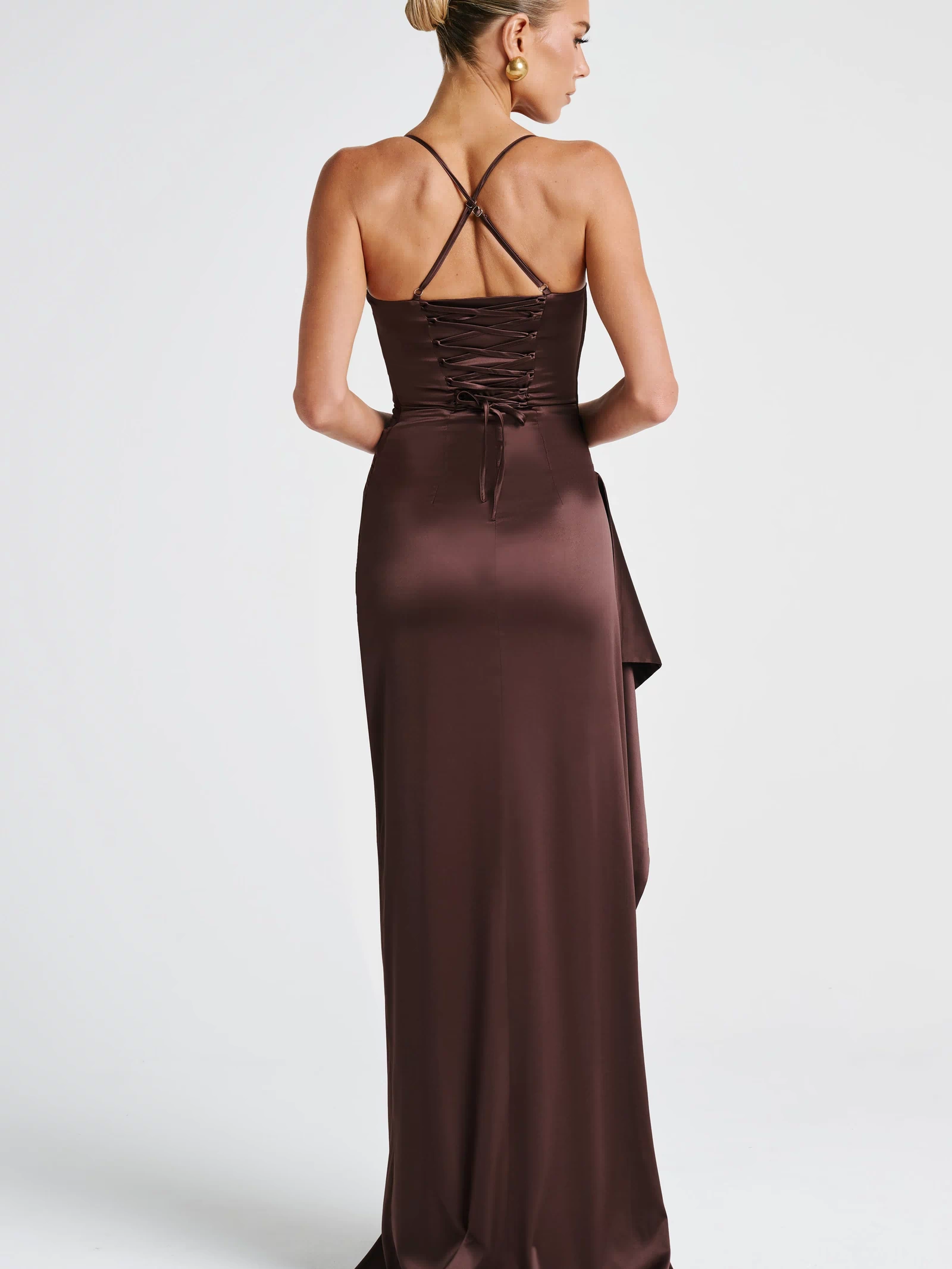 Helen Maxi Dress - Plum Brown Dress Babyboo Fashion Premium Exclusive Design