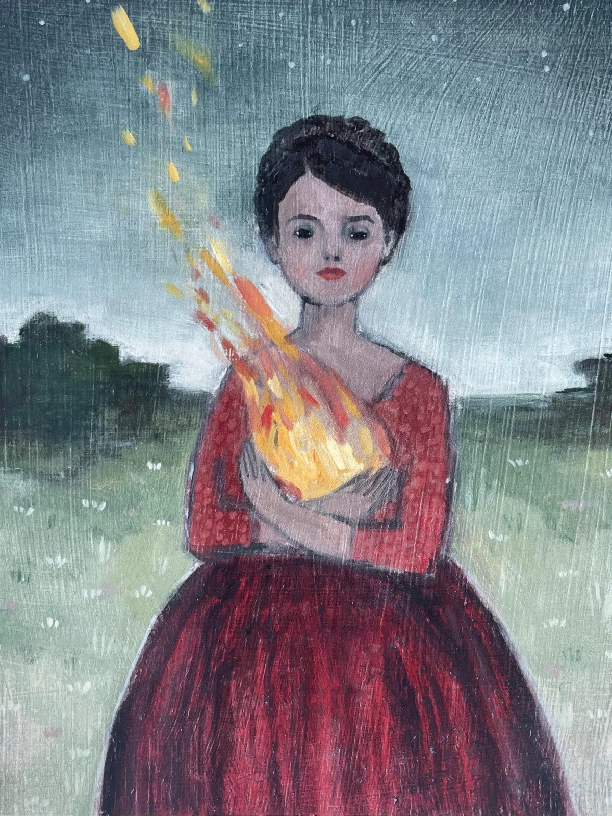 Her heart was made of fire - print