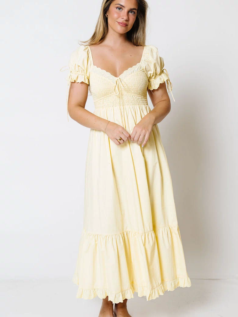 Holdyn 100% Cotton Maxi Dress in Butter Yellow - Inclusive Sizing