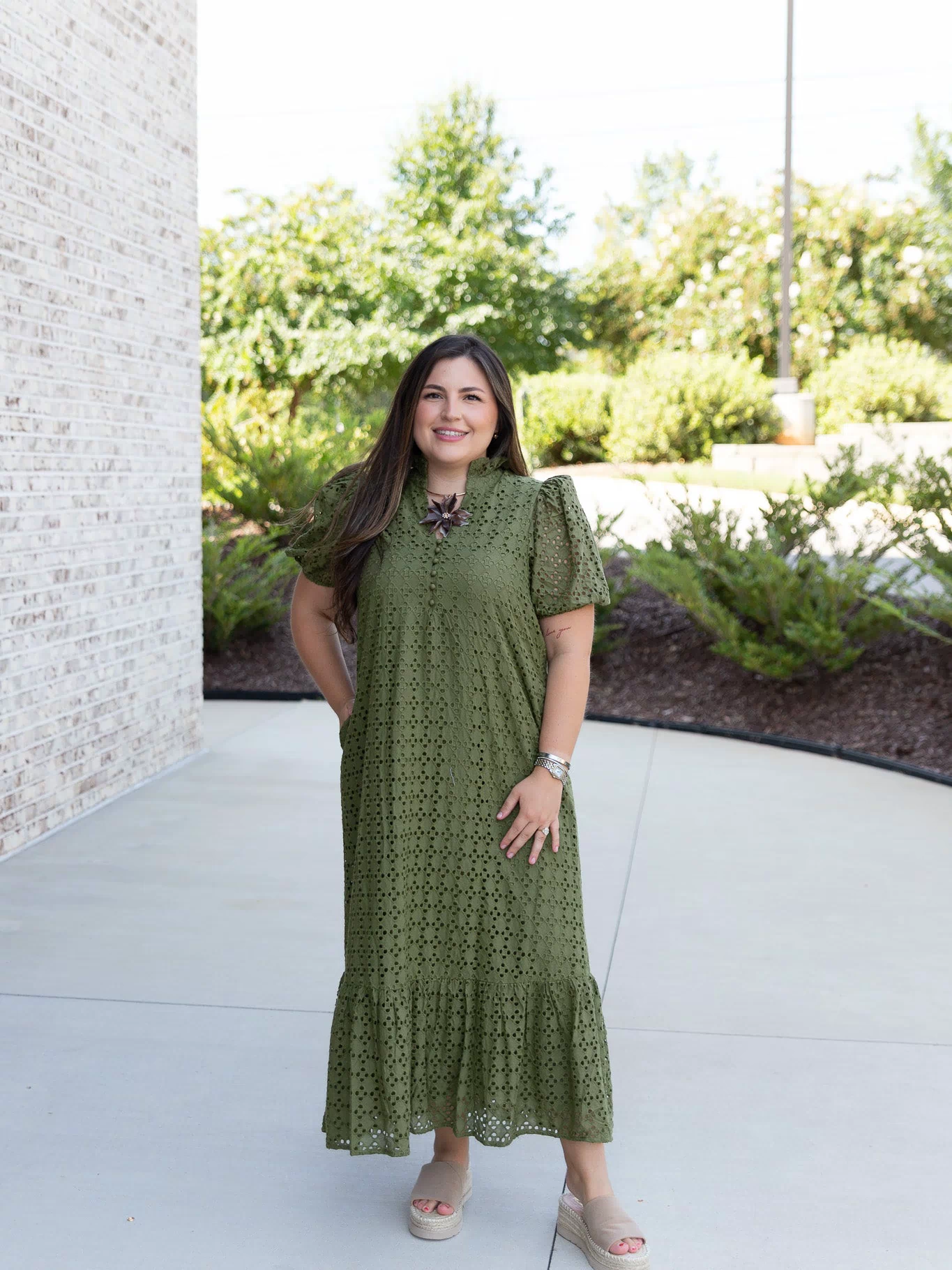 Holland Puff Sleeve Midi Dress