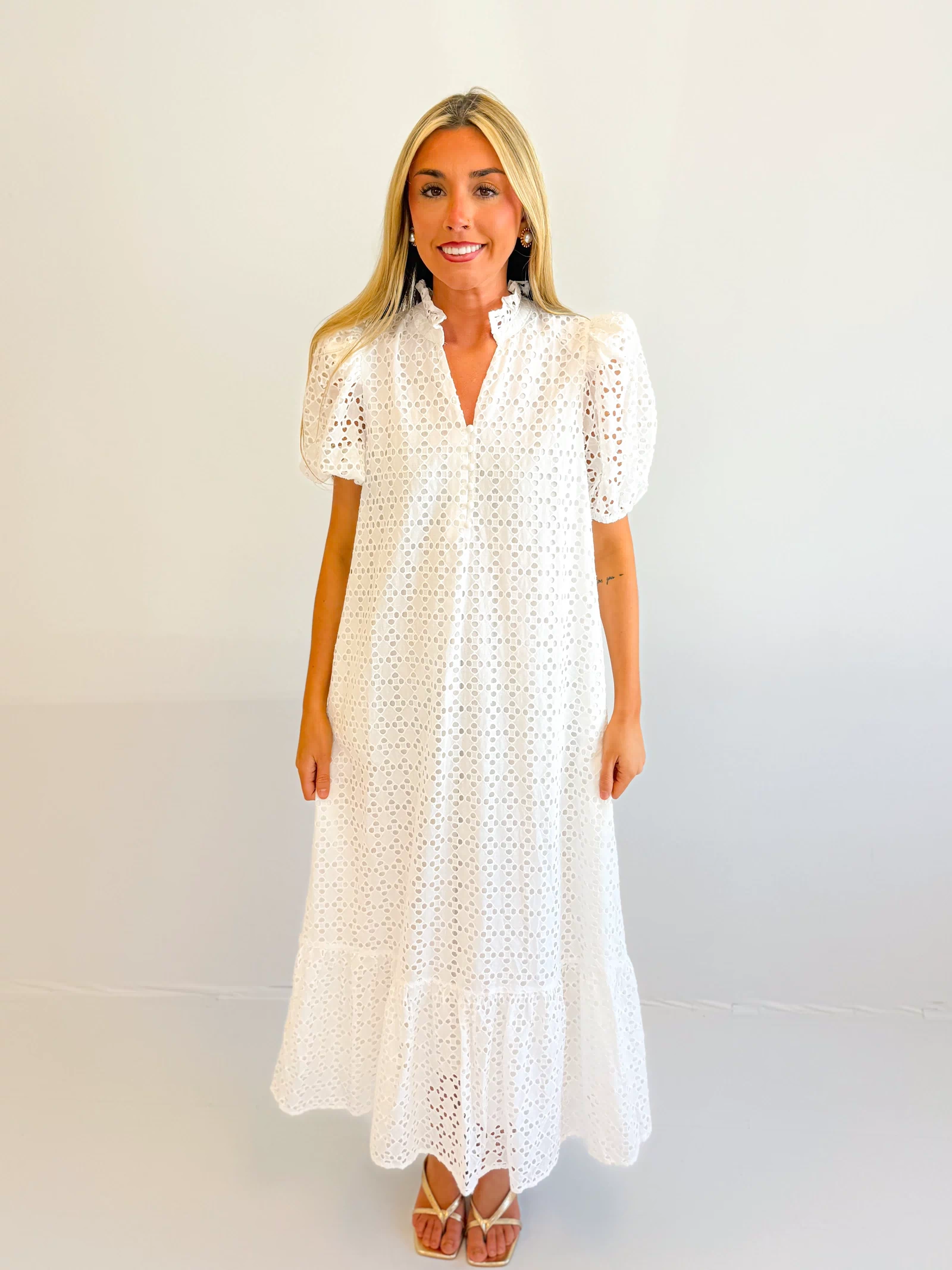 Holland Puff Sleeve Midi Dress
