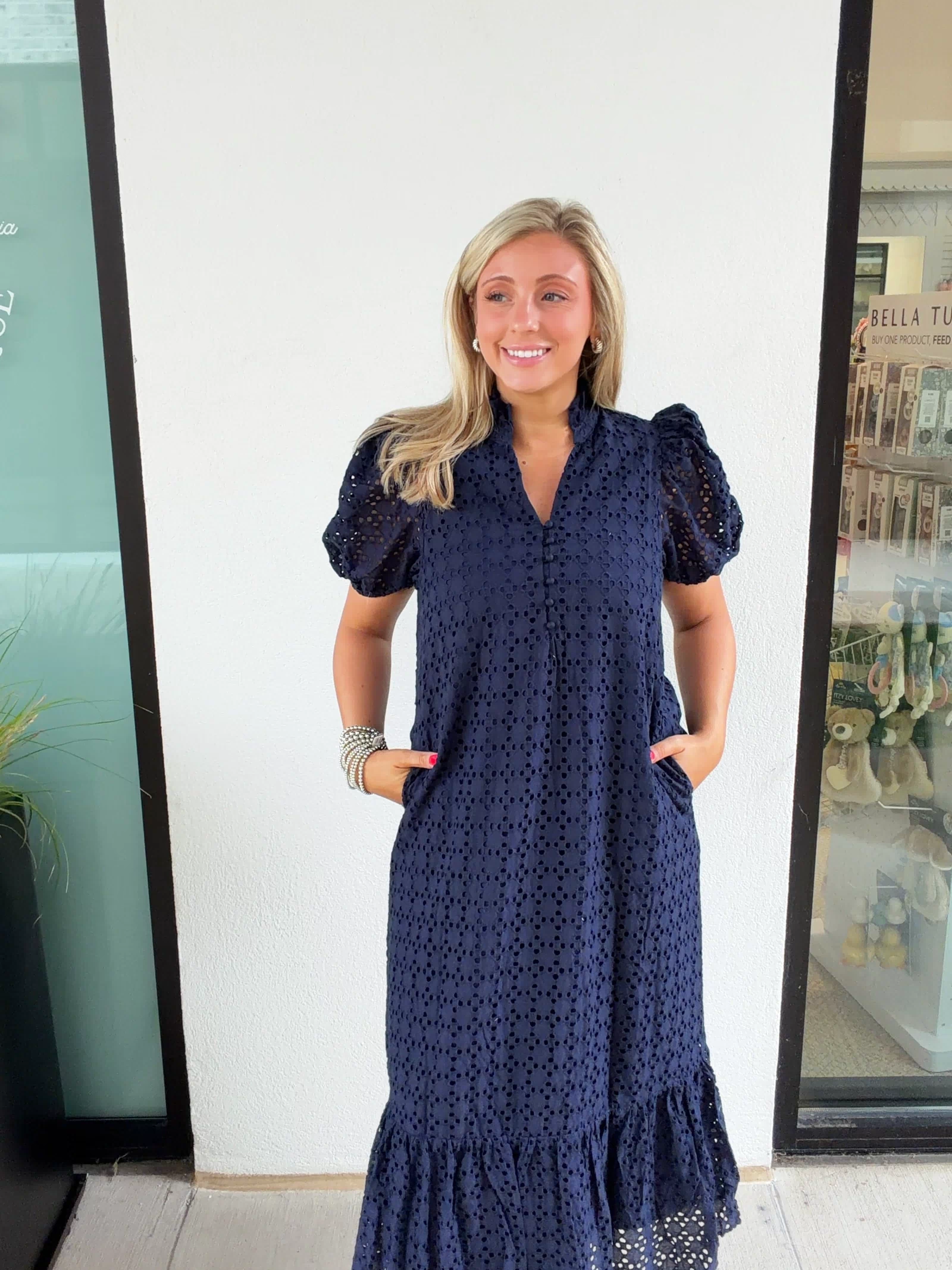 Holland Puff Sleeve Midi Dress