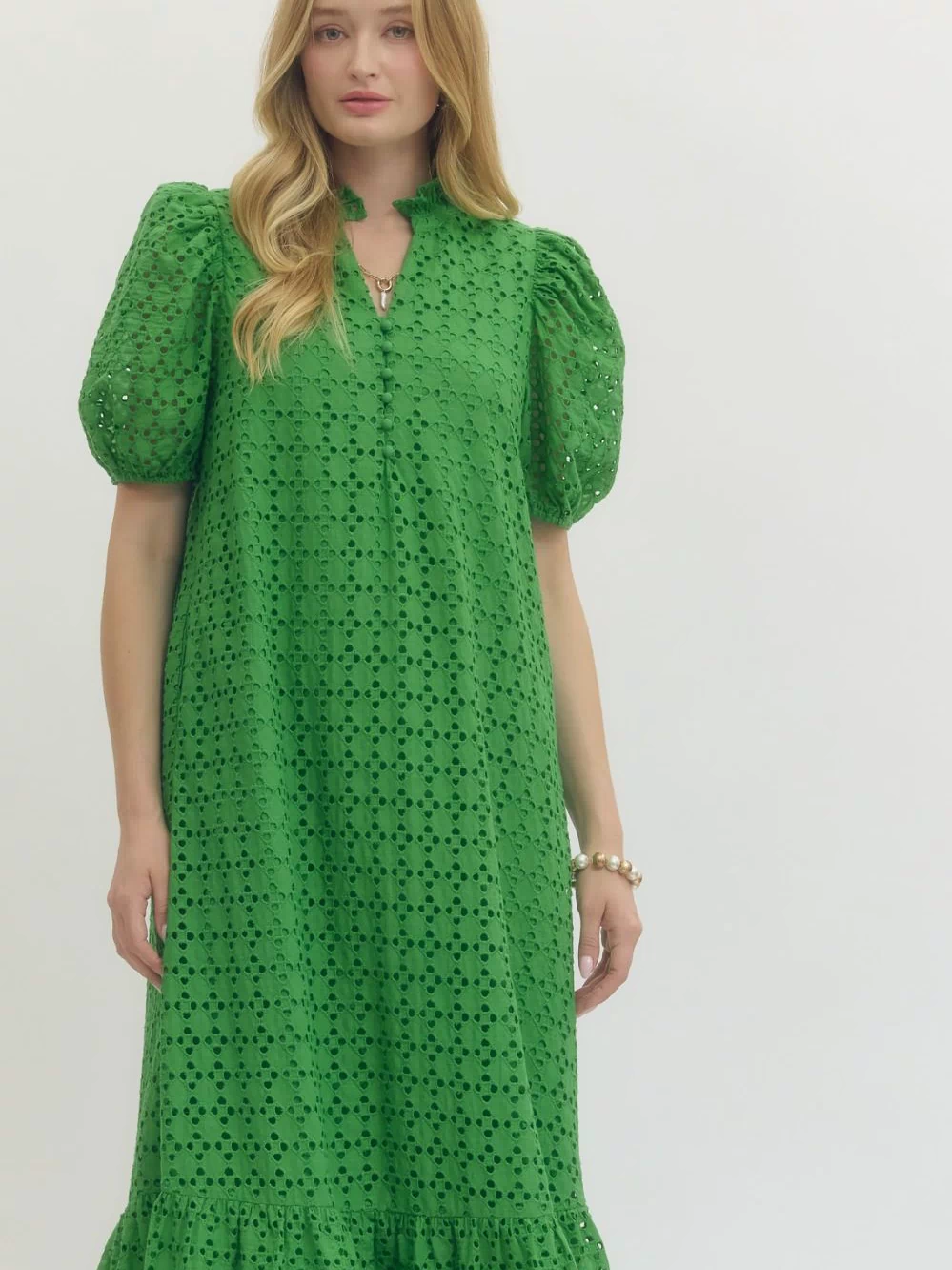 Holland Puff Sleeve Midi Dress