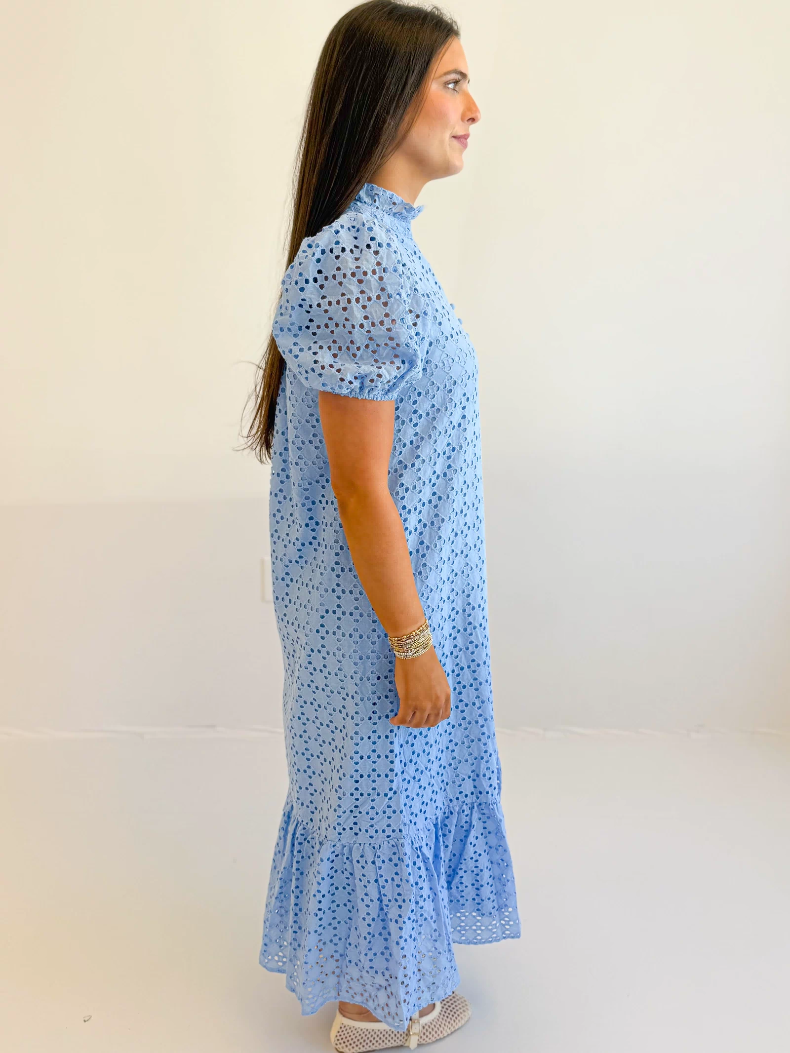 Holland Puff Sleeve Midi Dress