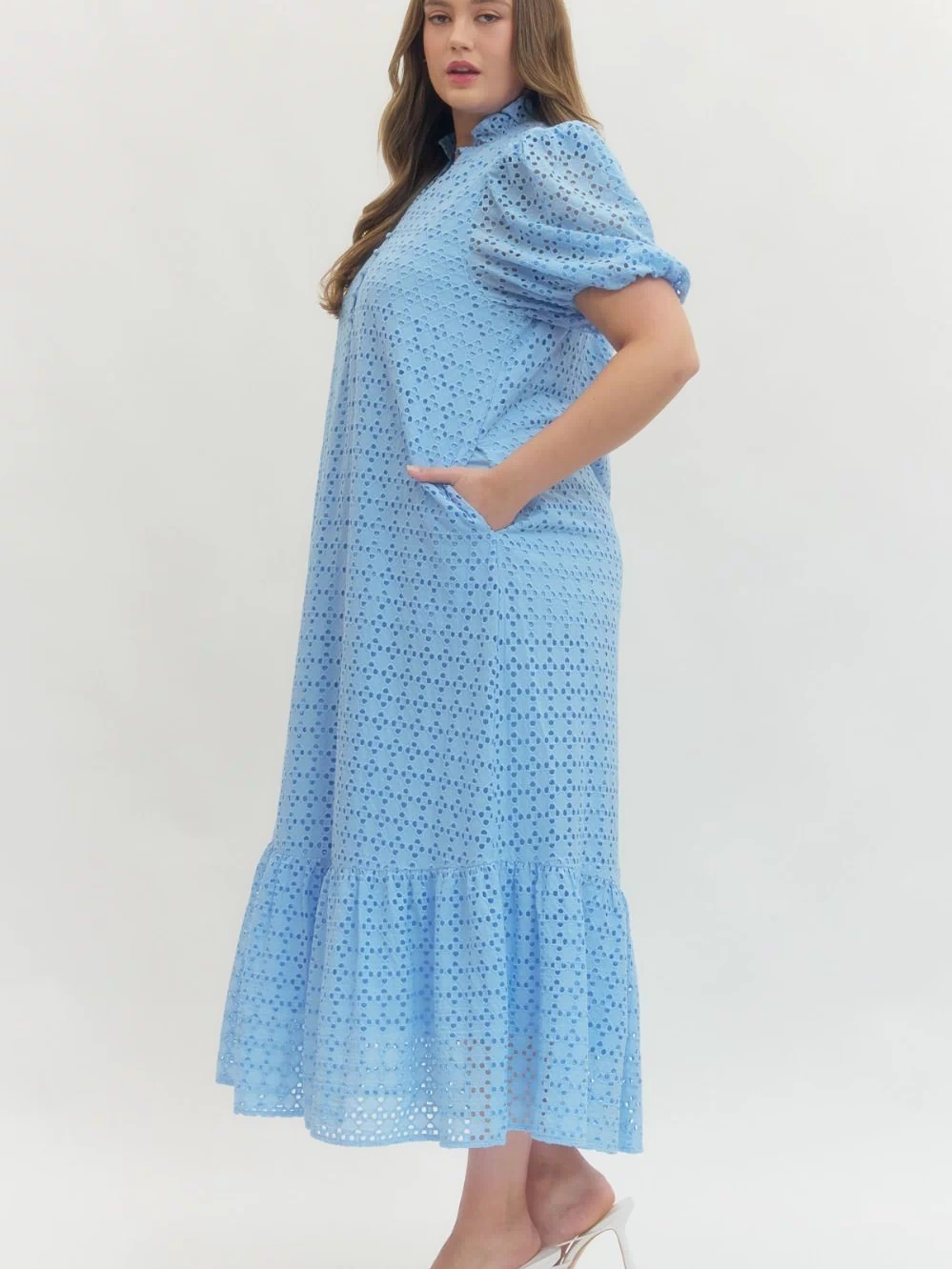 Holland Puff Sleeve Midi Dress