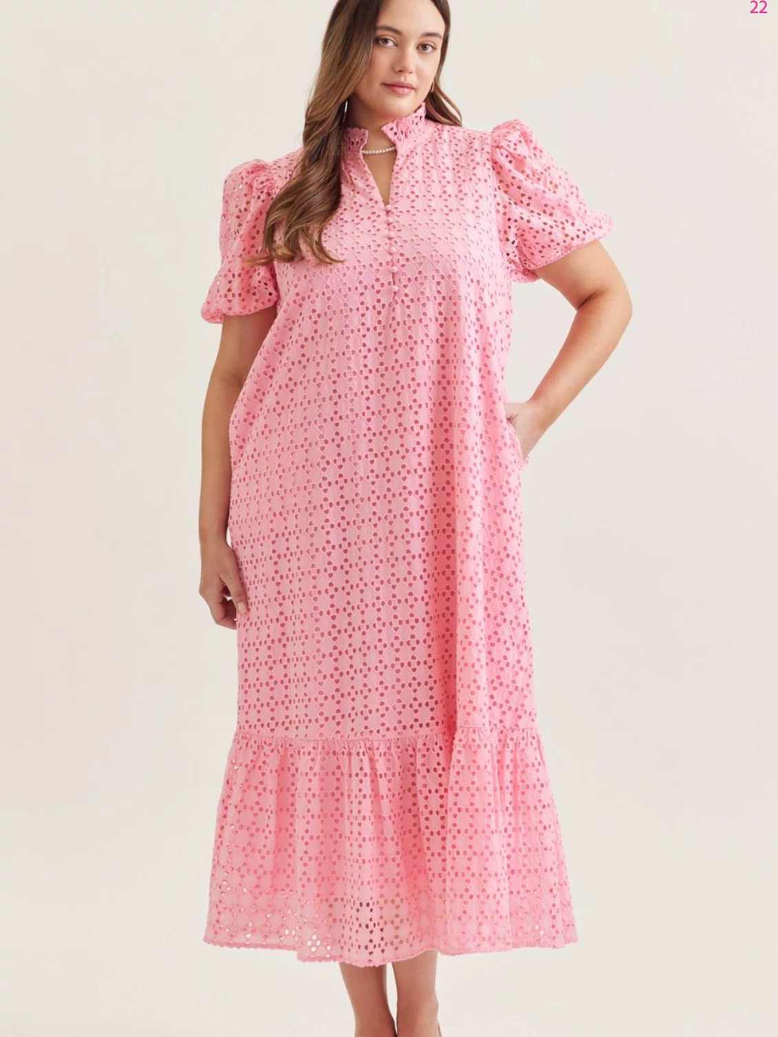 Holland Puff Sleeve Midi Dress