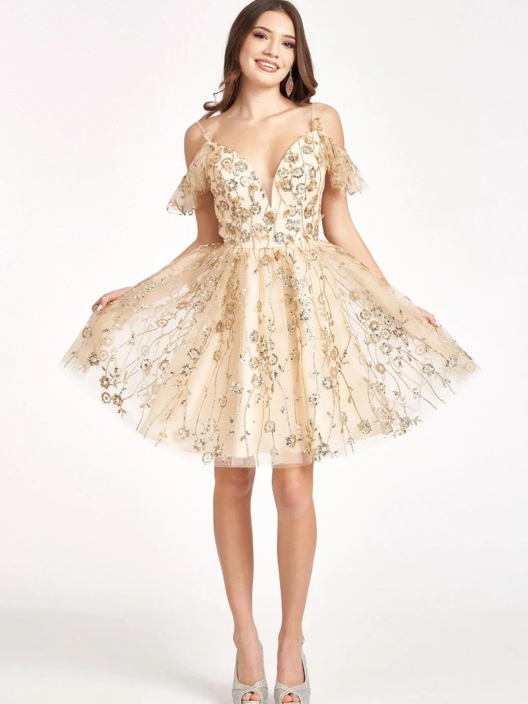 Homecoming Short Off Shoulder Mesh Cocktail Dress