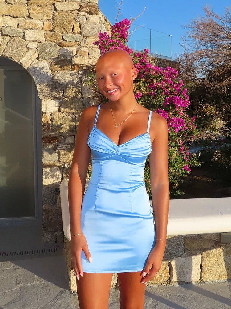 Honey Light Blue Mini Dress