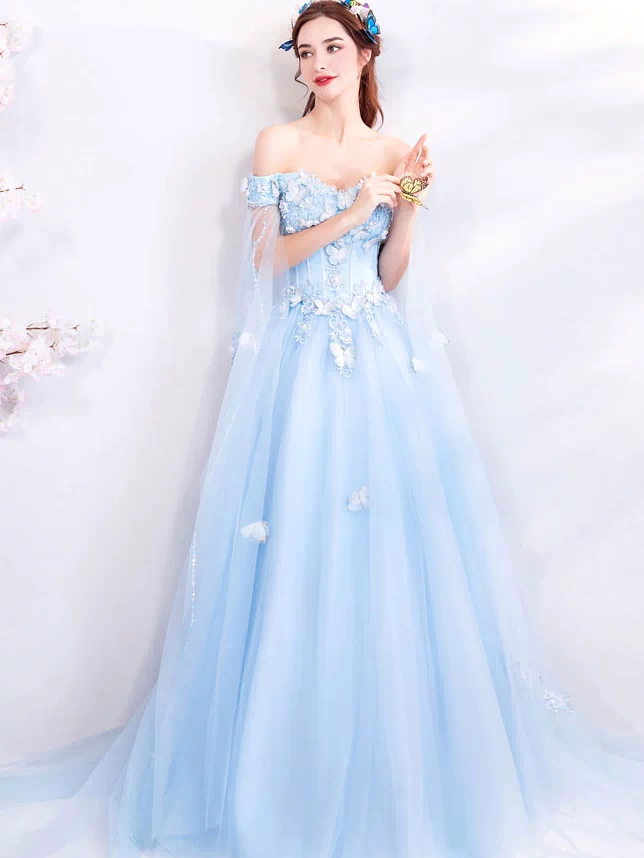 Ice Blue Elsa Style Formal Prom Evening Dress X2007
