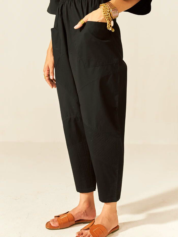 IKIGAI BLACK CO-ORD SET SPACELINES