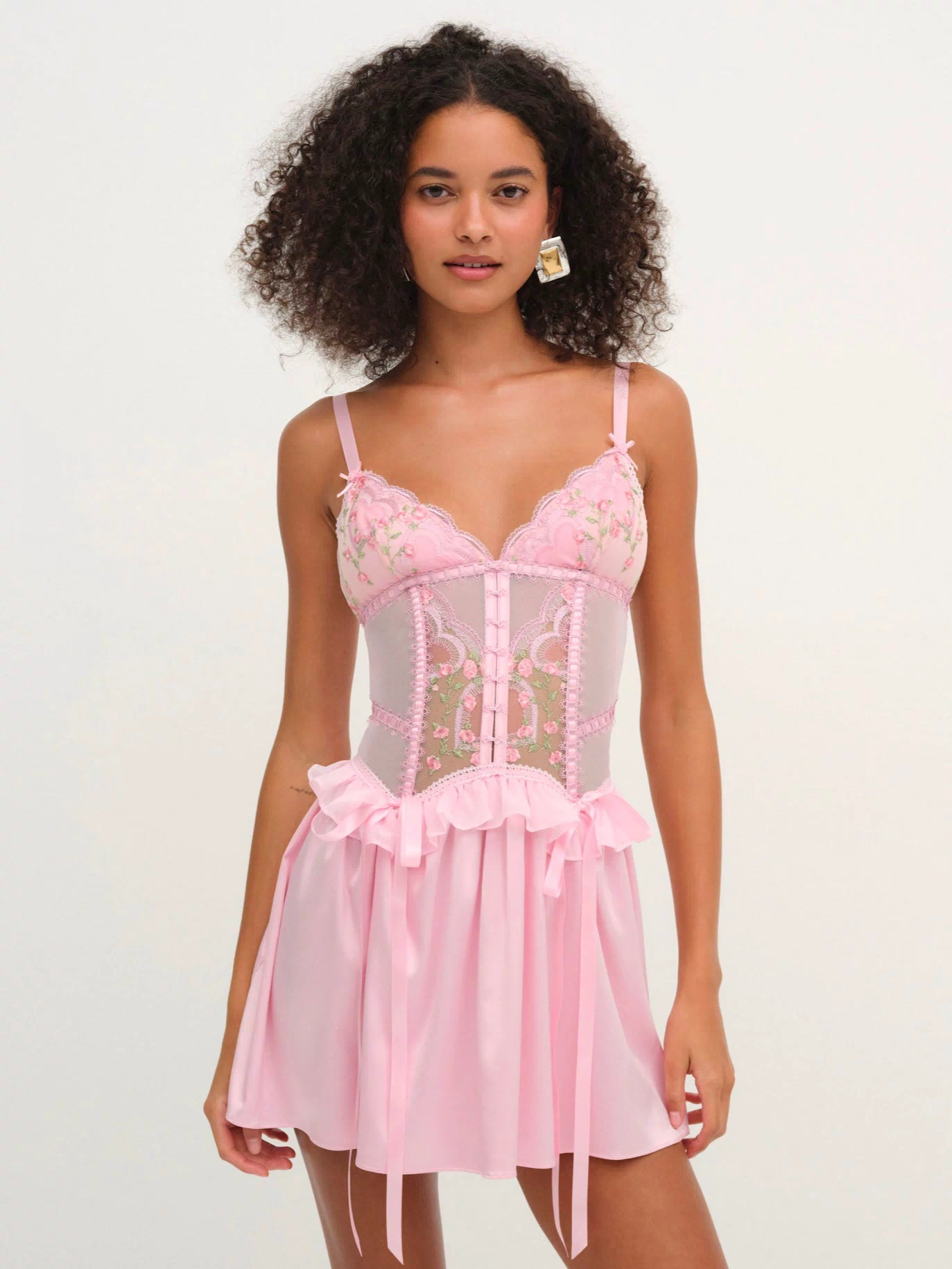 Ily Embroidered Slip Dress