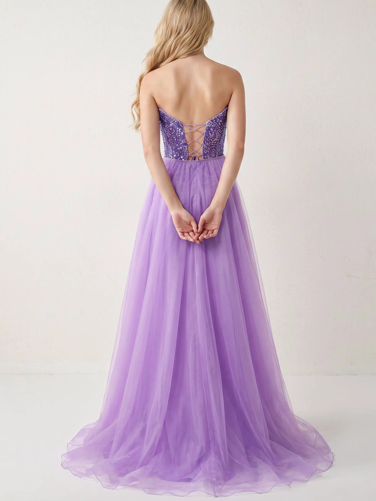 Lilac Sheath V Neck Sequined Mini Homecoming Dresses with Train | KISSPROM