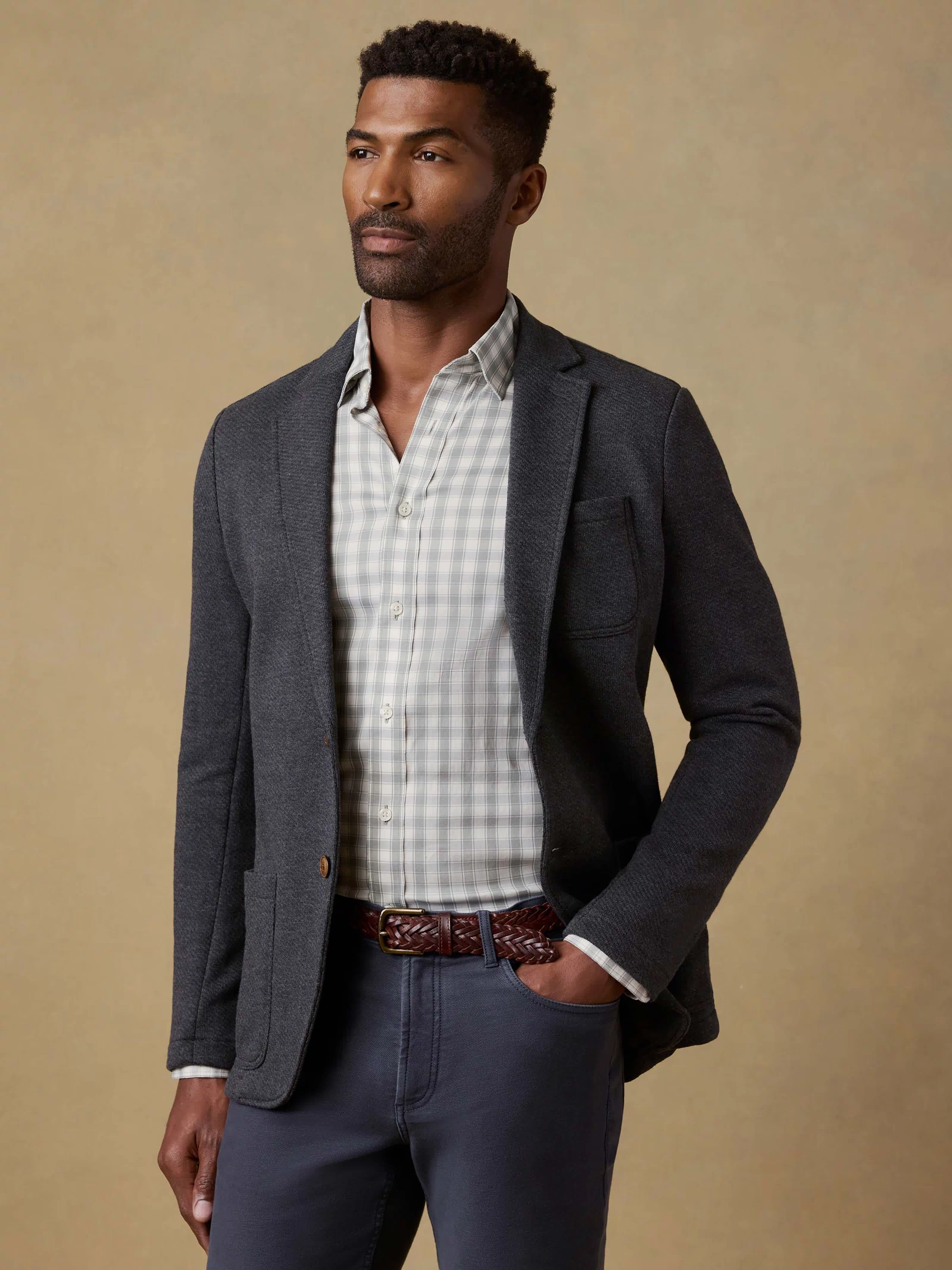  | Inlet Knit Blazer (Short) - Black Sky Melange | Faherty Brand