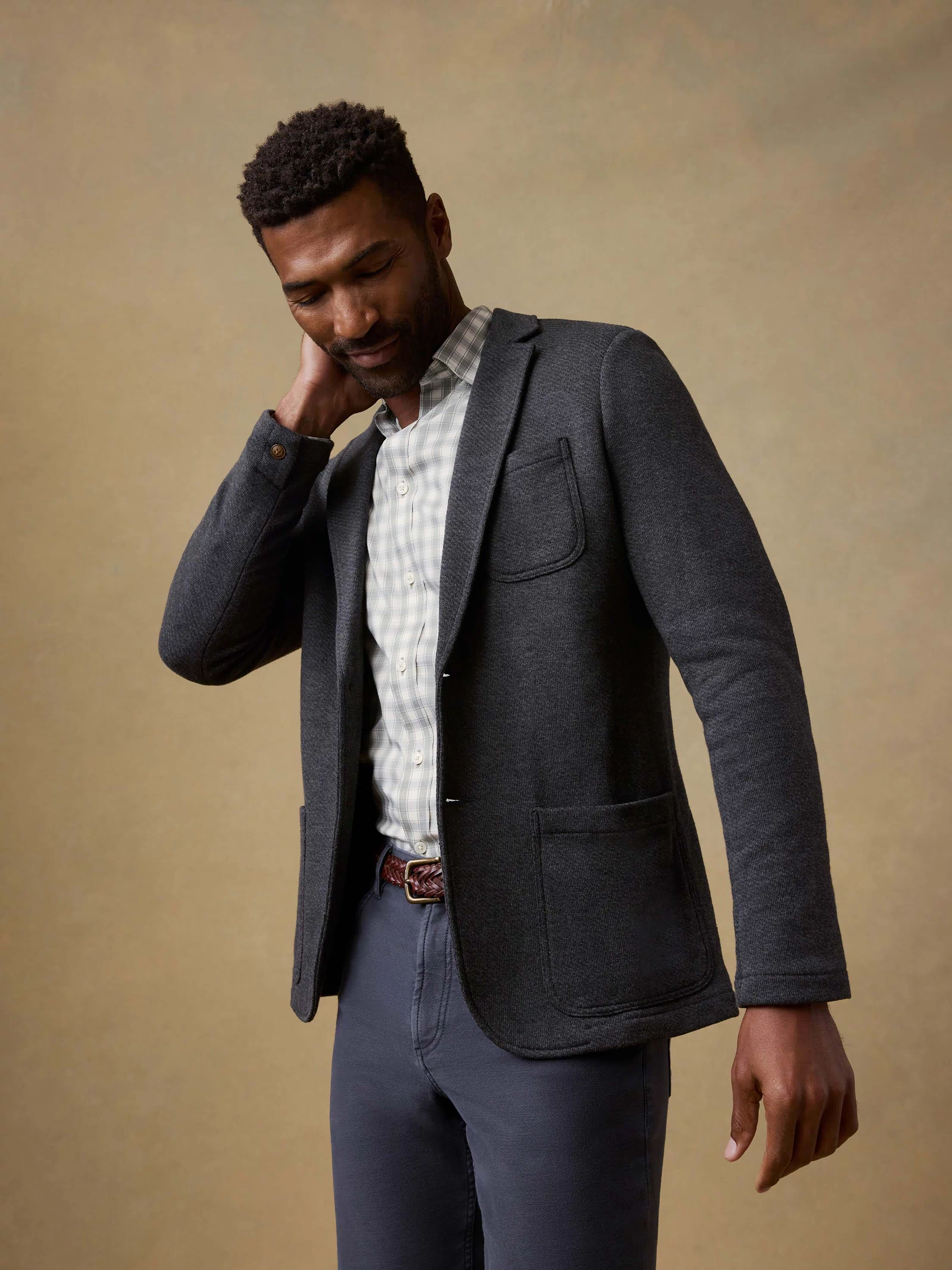  | Inlet Knit Blazer (Short) - Black Sky Melange | Faherty Brand