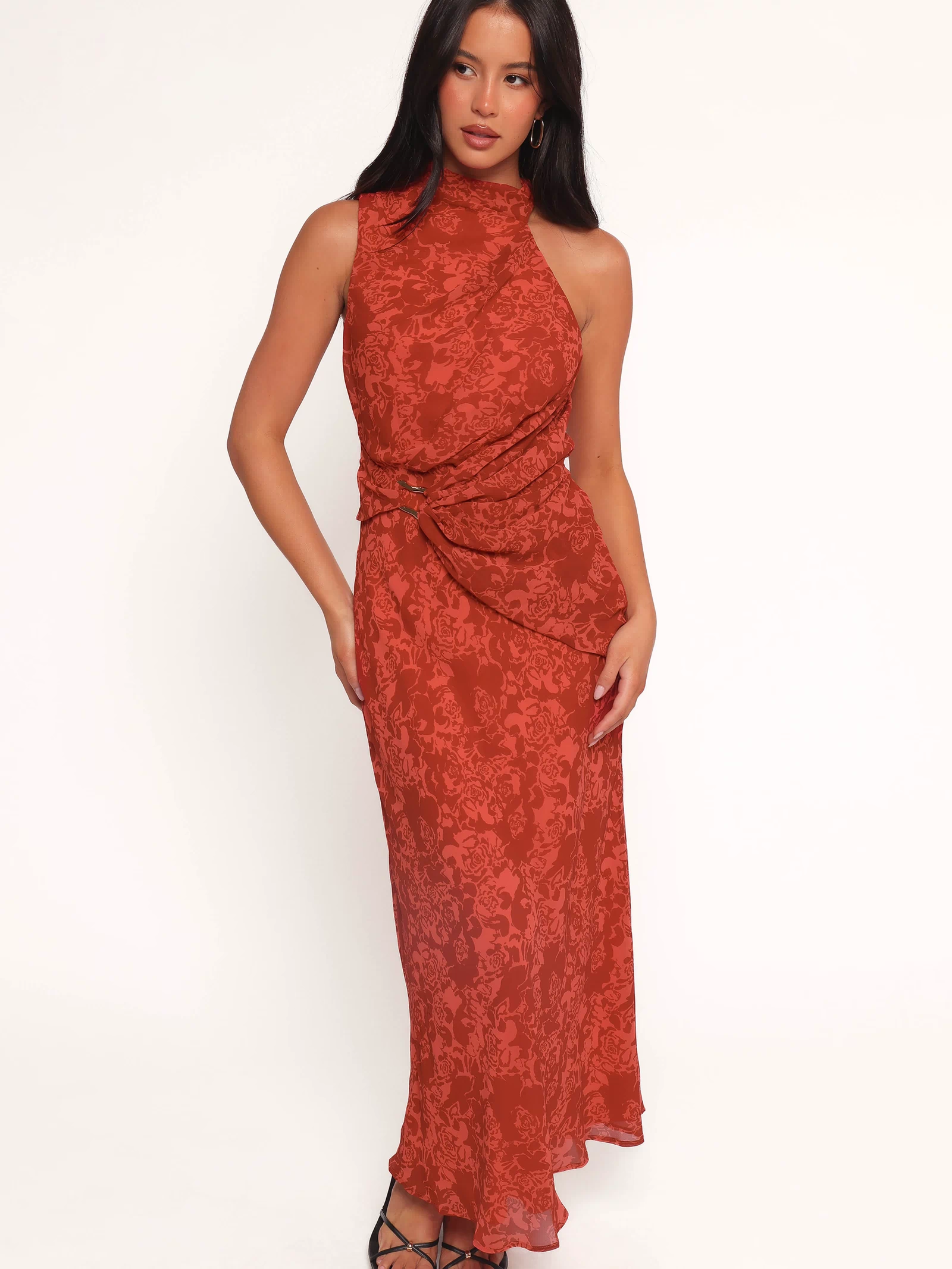 Petal and Pup USA DRESSES Isabeau Midi Dress - Red Roses