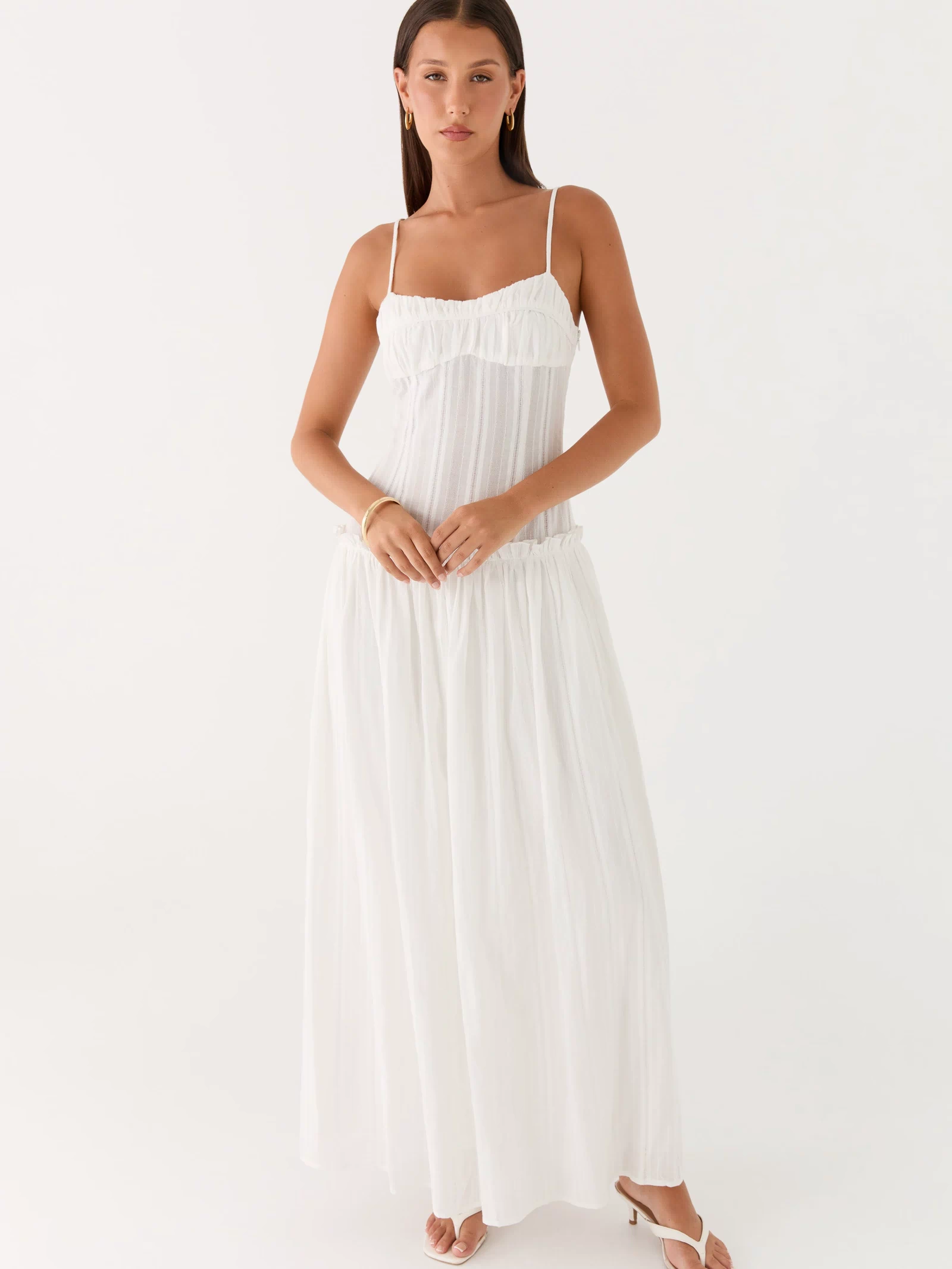 Jacinda Drop Waist Maxi Dress - Ivory
