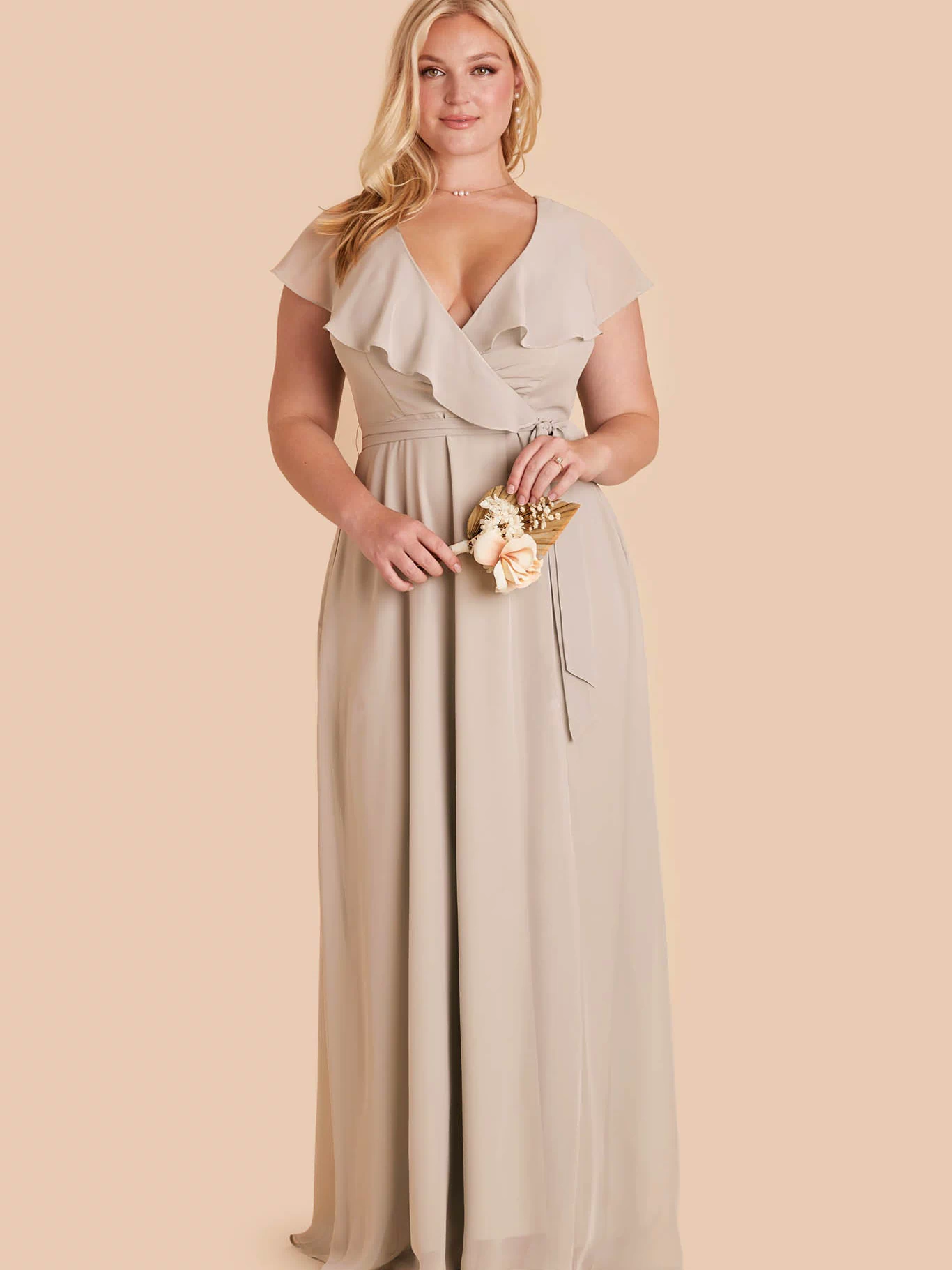Classic Champagne Jackson Chiffon Dress by Birdy Grey
