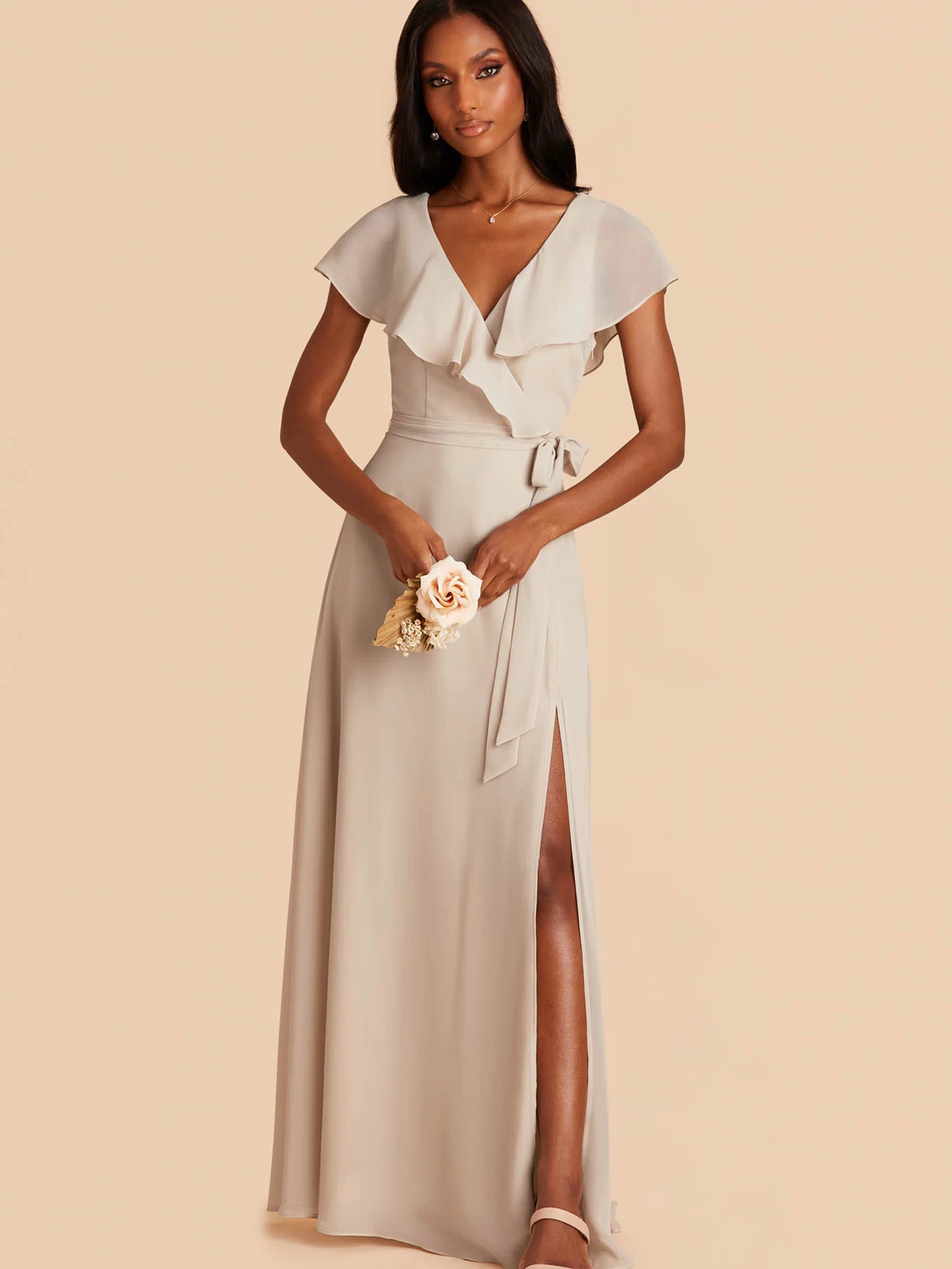 Classic Champagne Jackson Chiffon Dress by Birdy Grey
